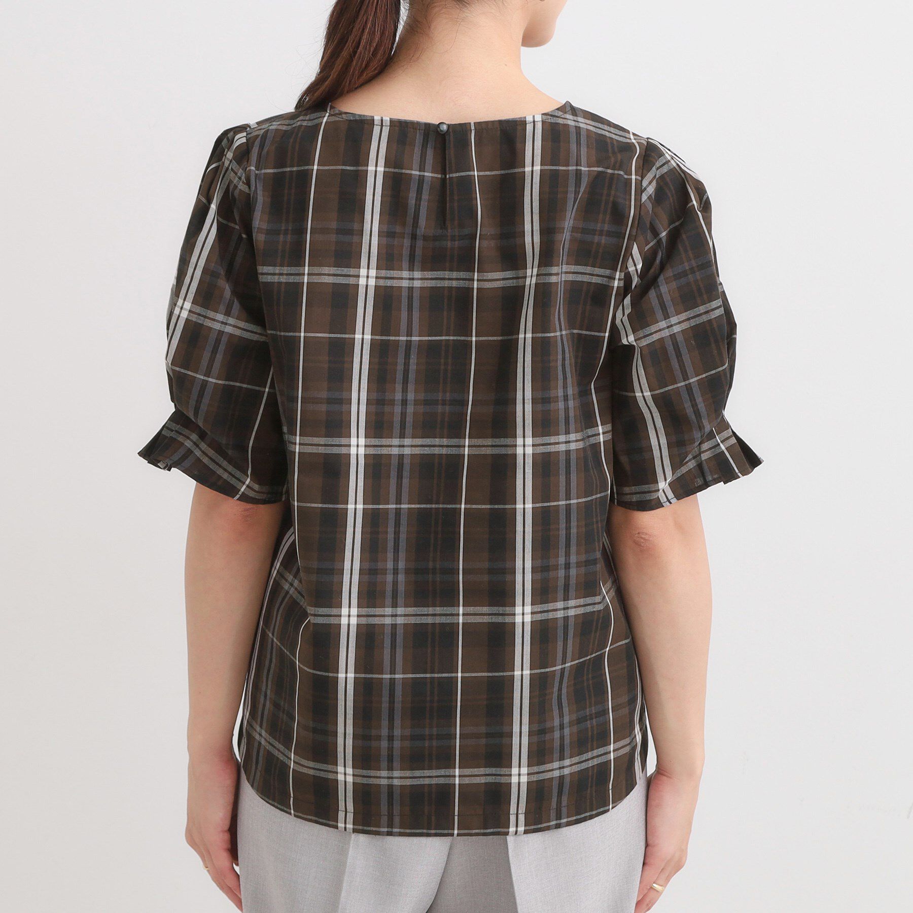 SHOO･LA･RUE「【S-LL/5分袖】お袖タックできれいに魅せる 大人のフェミニンブラウス」|シャツ・ブラウス|