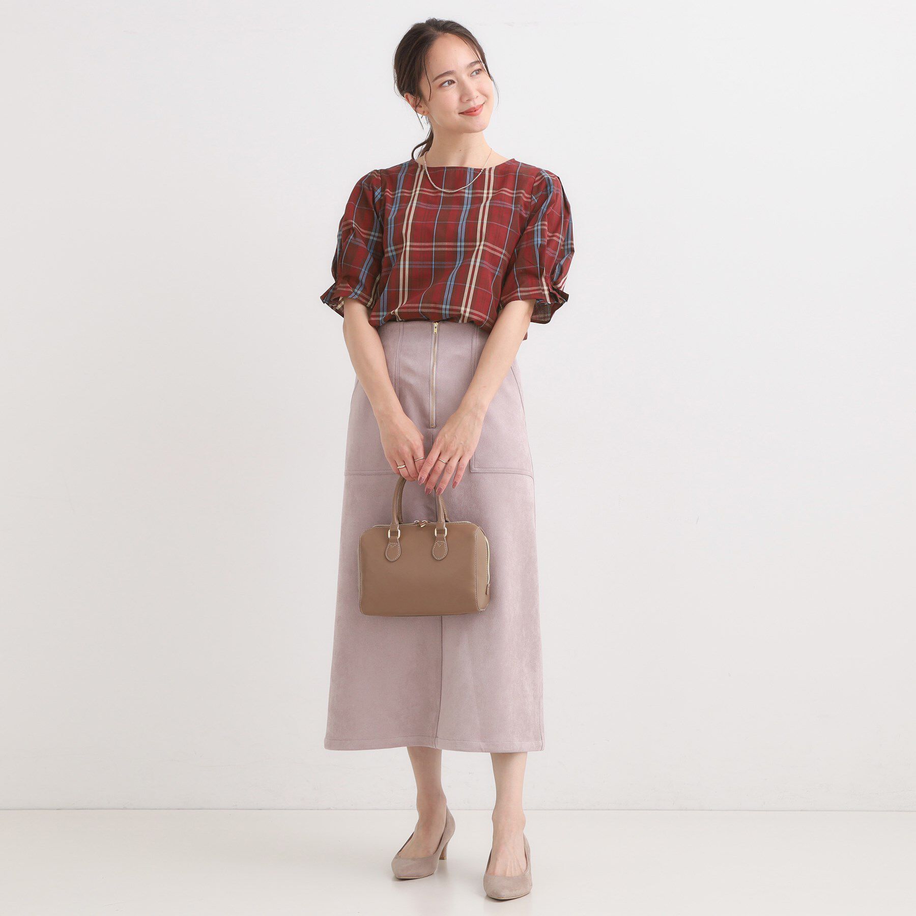 SHOO･LA･RUE「【S-LL/5分袖】お袖タックできれいに魅せる 大人のフェミニンブラウス」|シャツ・ブラウス|