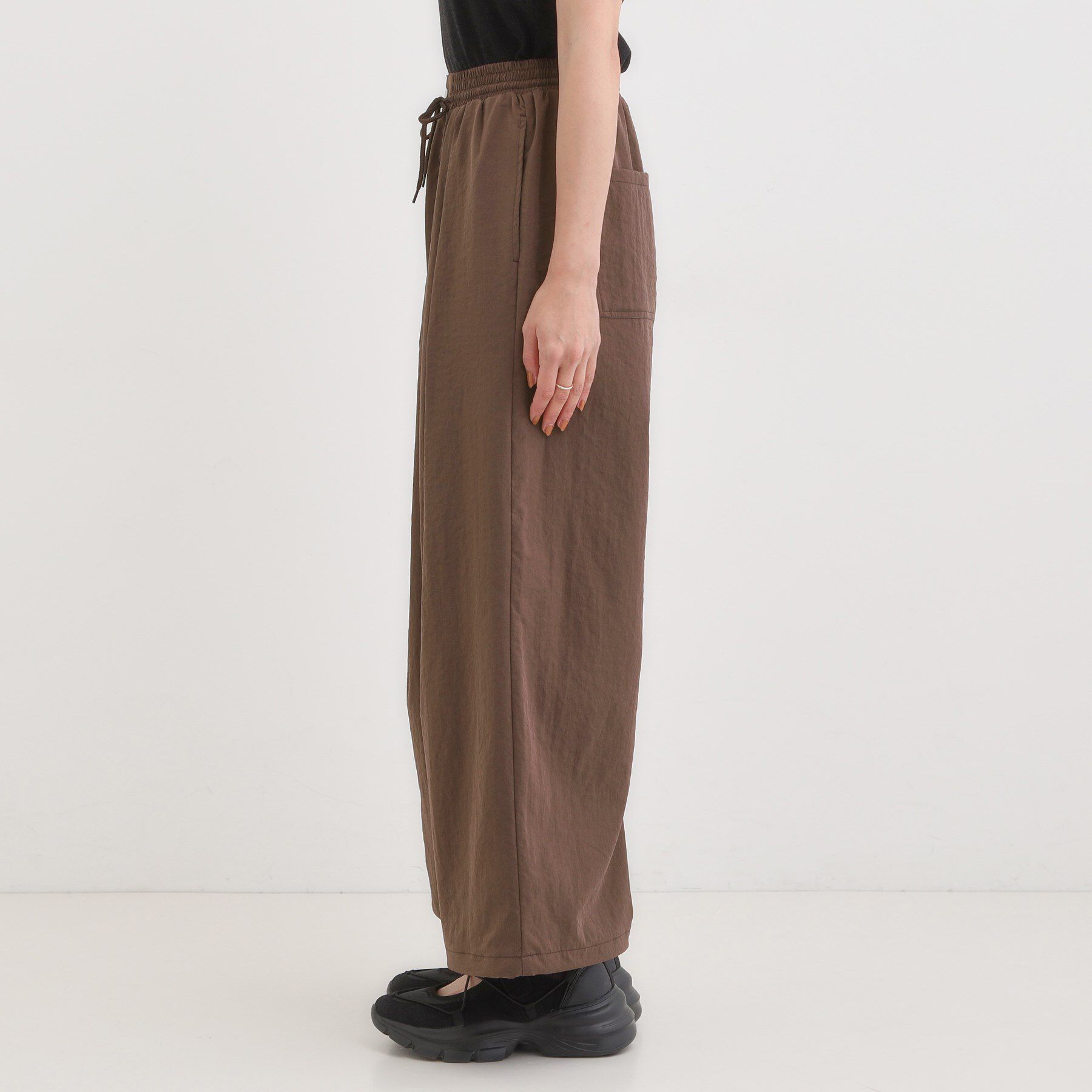 SHOO･LA･RUE「【2WAY/S-LL】シルエット変化を楽しめる ドロスト ワイドカーブパンツ」|その他|