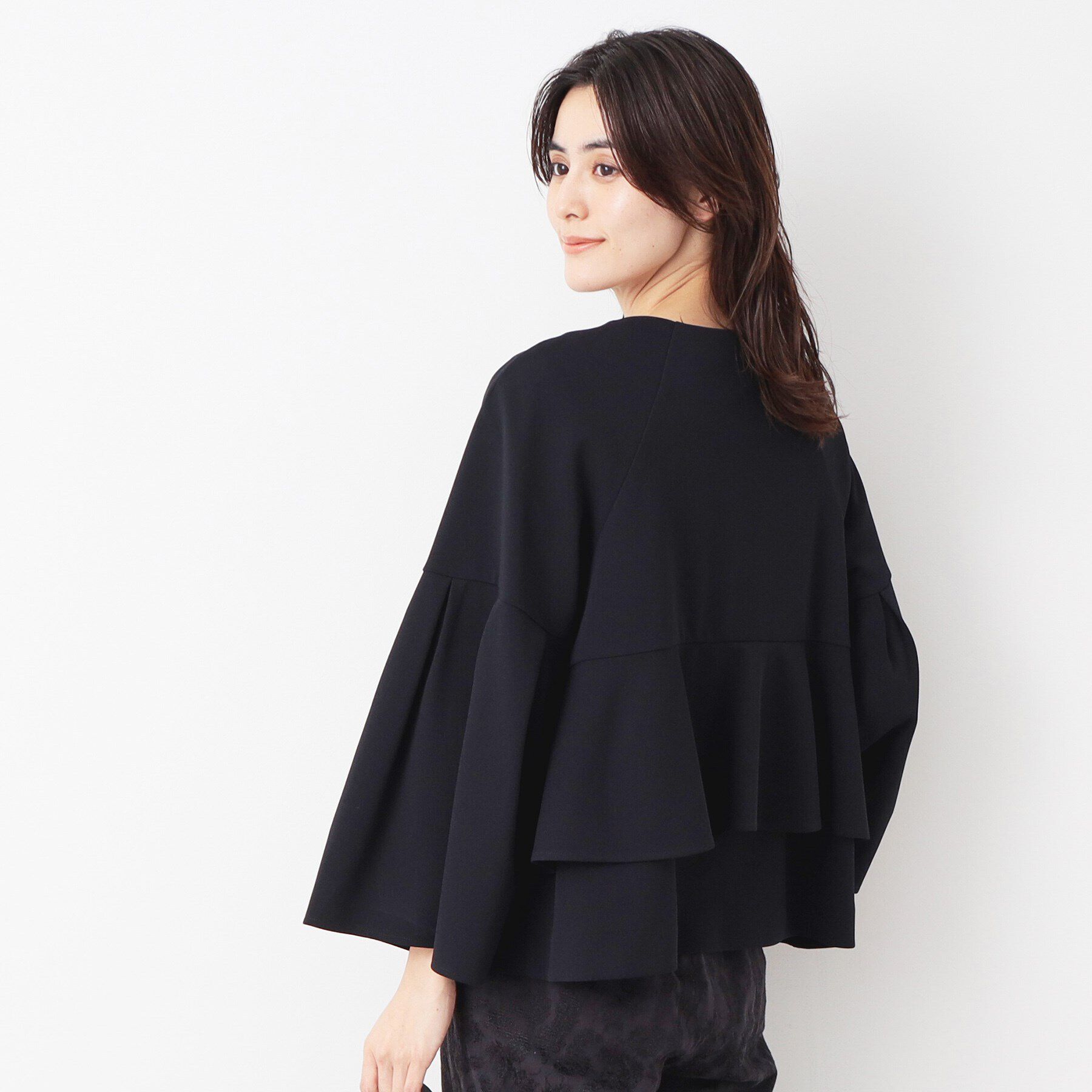 Dessin「【入卒/セレモニー/セットアップ可能/洗える】バックフリルテントラインジャケット」|ノーカラージャケット|