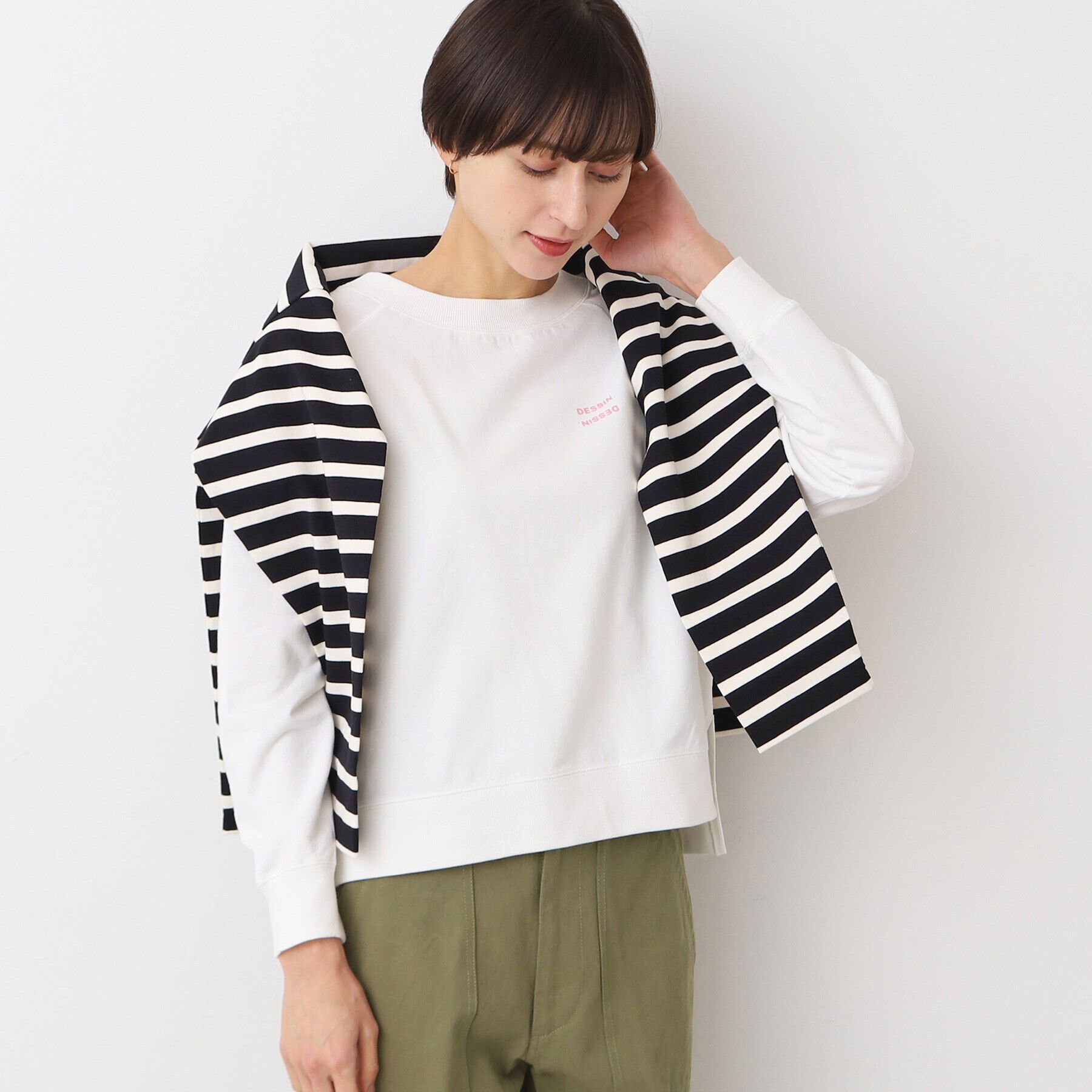 Dessin「【洗える】クロップド丈ロゴカットソー（S～L）」|Tシャツ・カットソー|