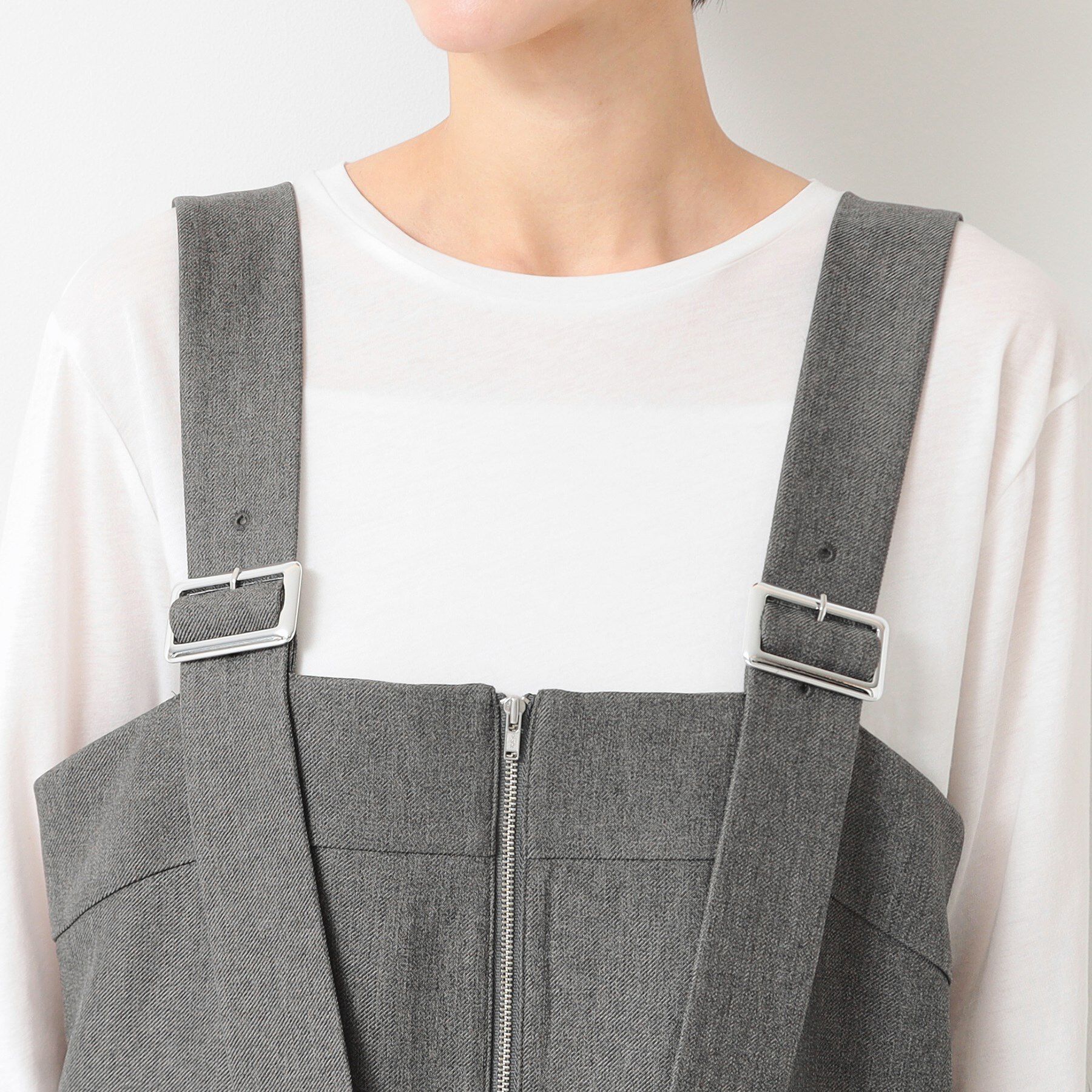 Dessin「【洗える】フロントジップジャンパースカート」|ワンピース|