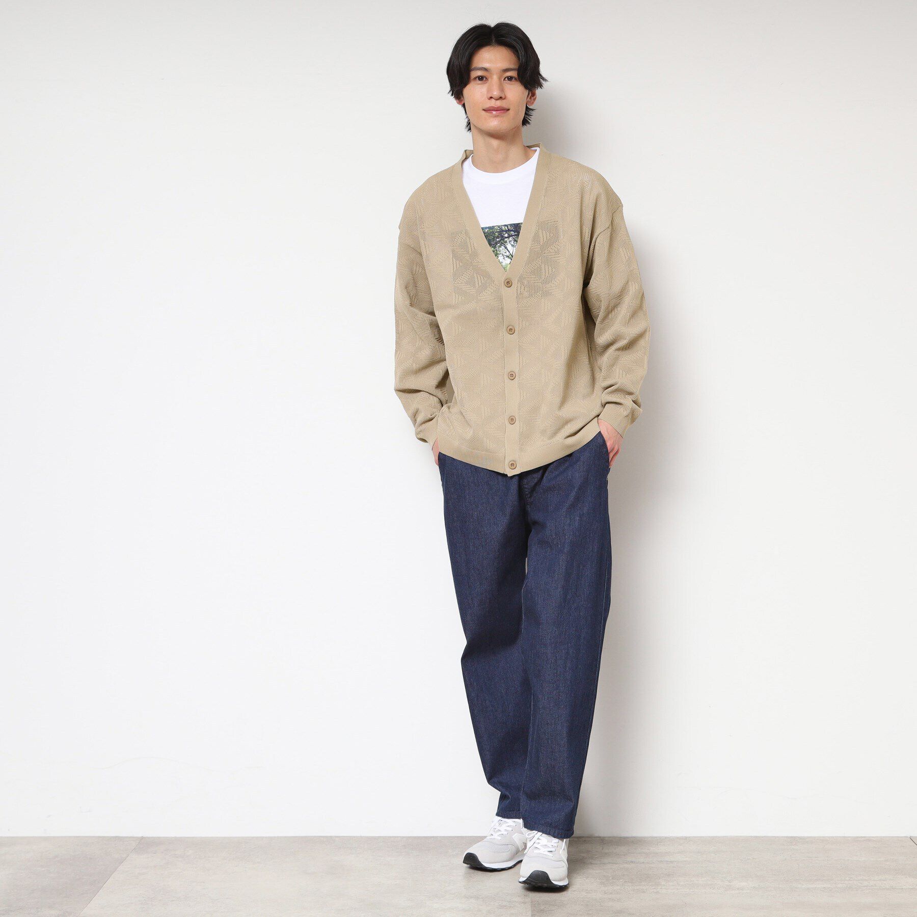 Dessin「【UV・洗える】透け柄ニットカーディガン」|カーディガン|