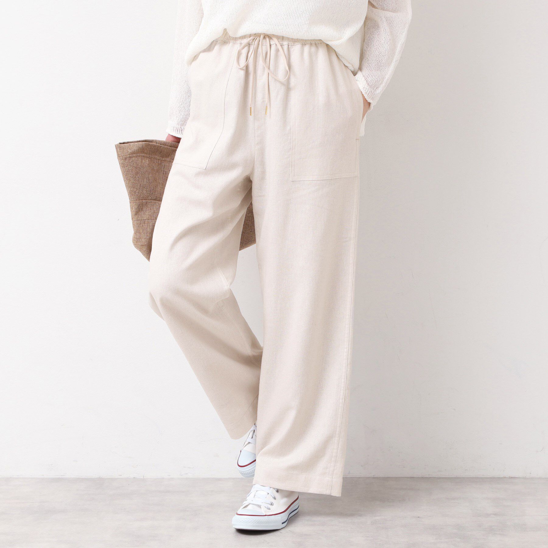 Dessin「【セットアップ可能・ウエストゴム・洗える】リネンブレンドポケット付パンツ（S～L）」|その他|