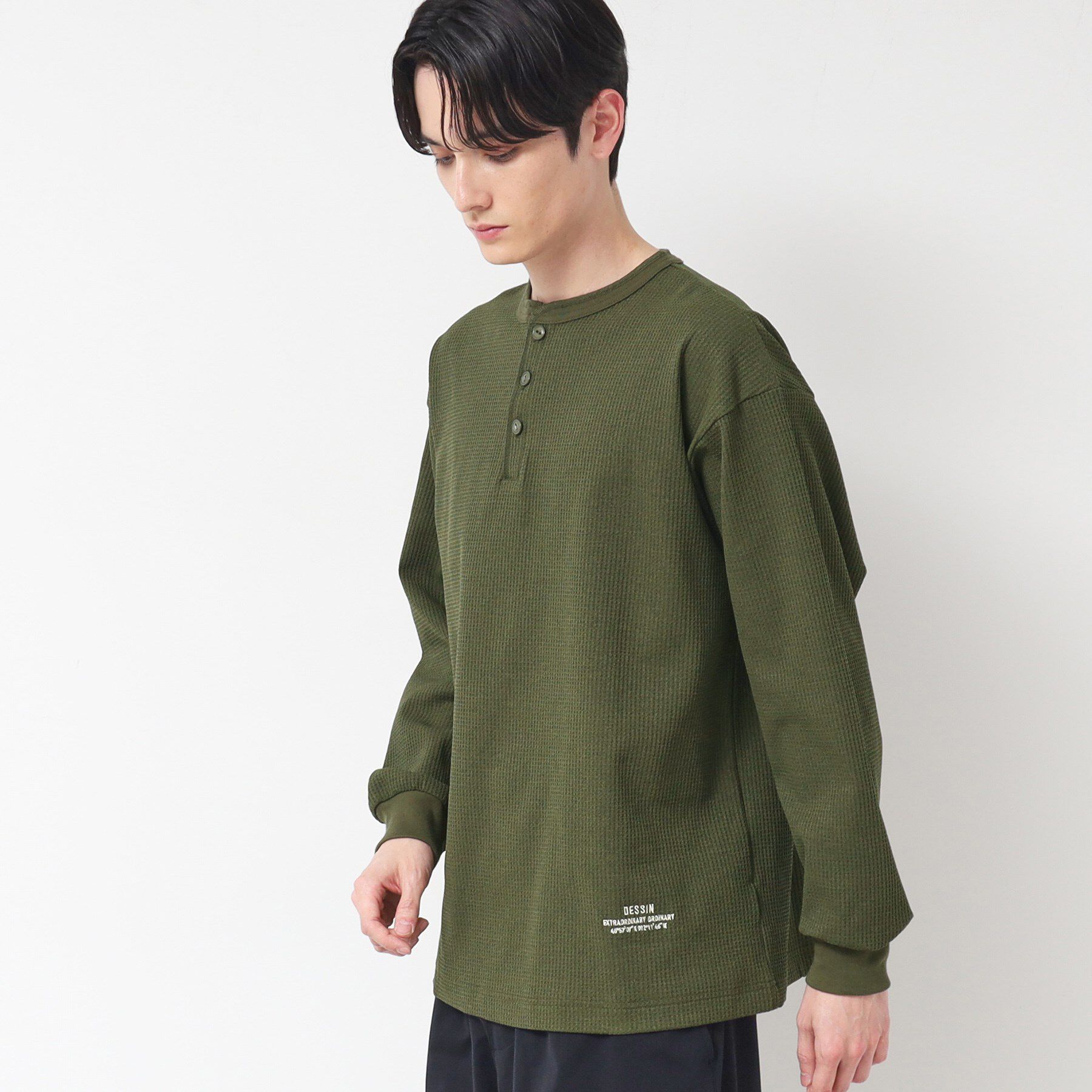 Dessin「【洗える】ワッフルロングスリーブTシャツ」|Tシャツ・カットソー|