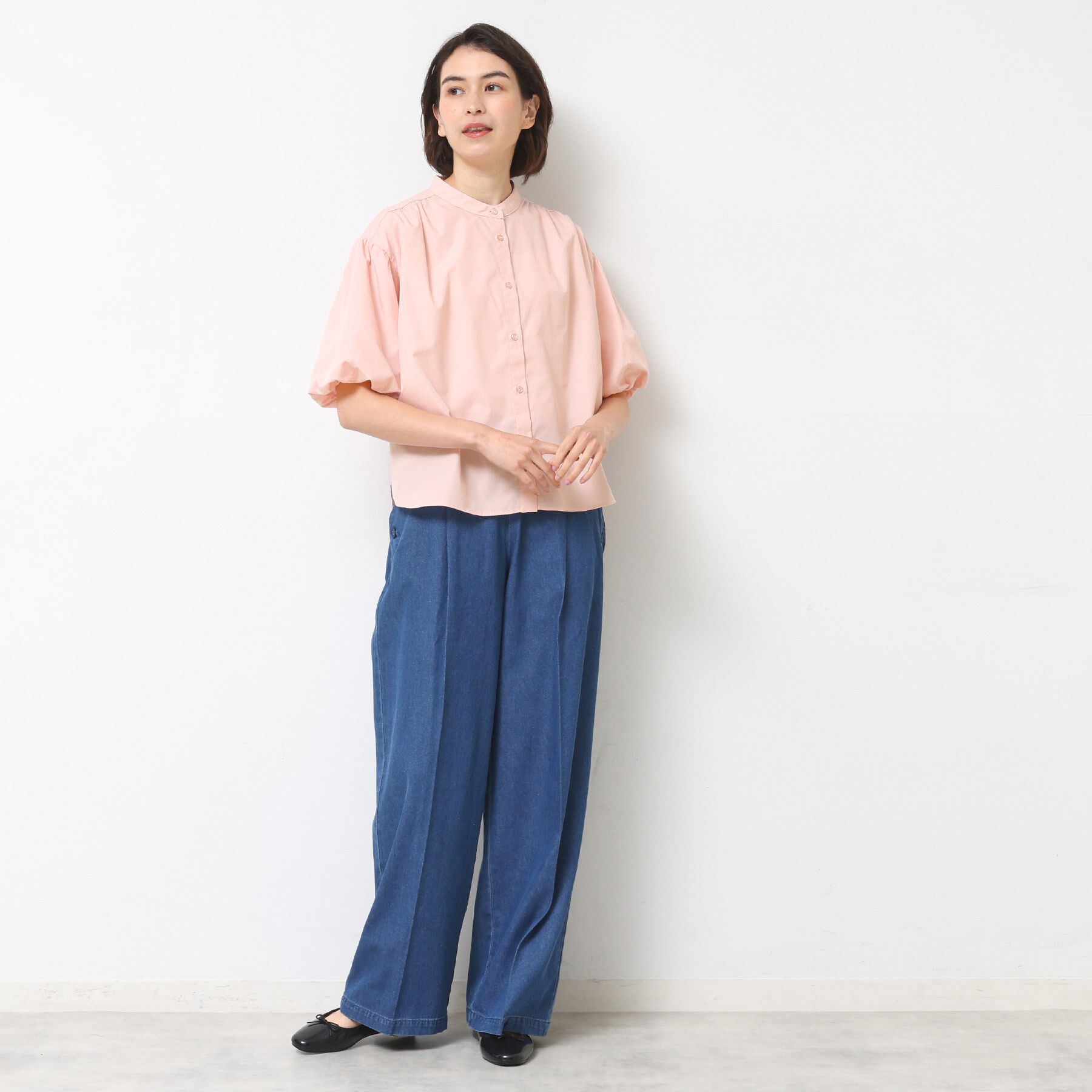 Dessin「【洗える】バルーンスリーブバッグギャザーブラウス」|シャツ・ブラウス|