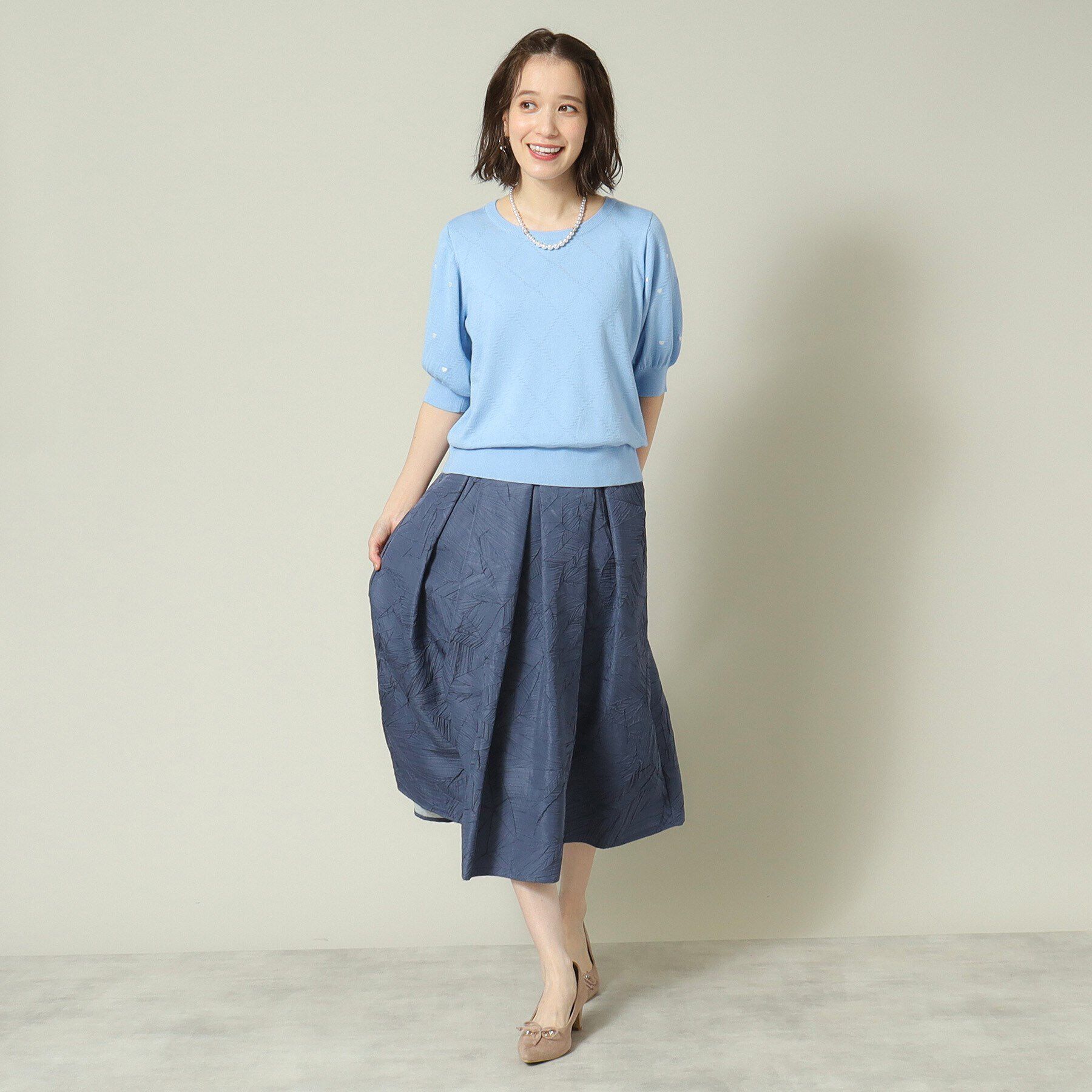 ITS&rsquo;DEMO「【通勤／手洗い可】ハート刺繍ニット」|ニット・セーター|