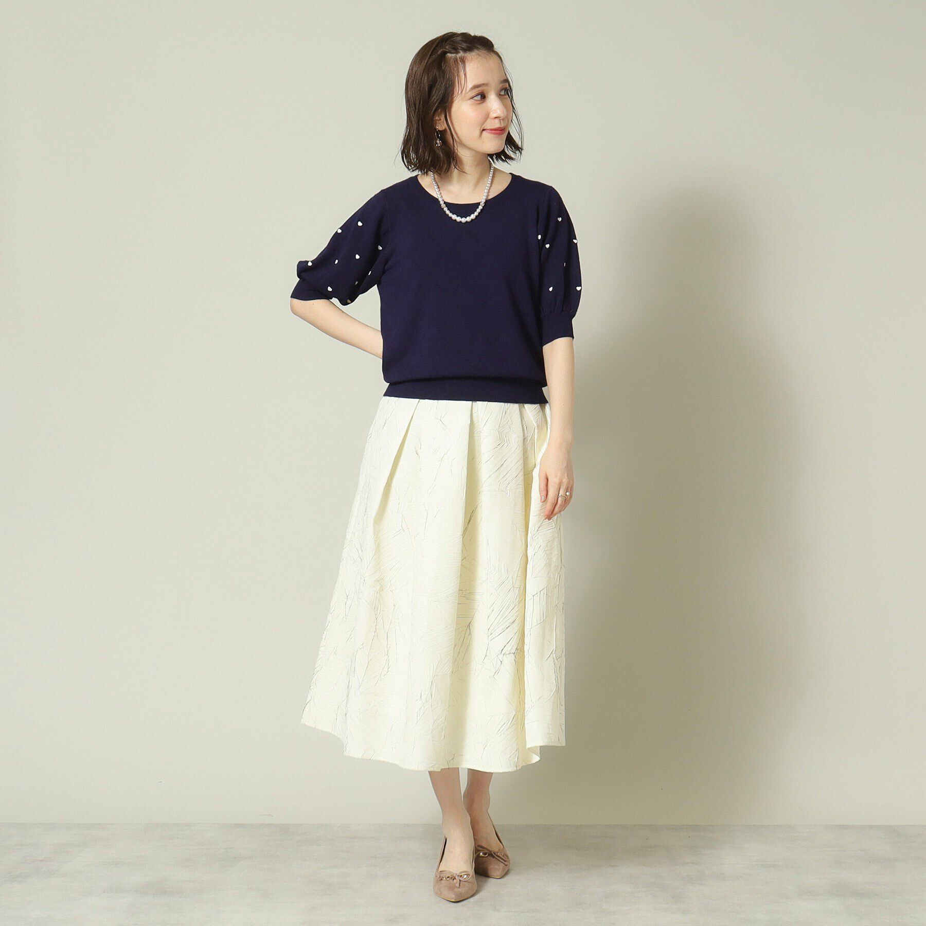 ITS&rsquo;DEMO「【通勤／手洗い可】ハート刺繍ニット」|ニット・セーター|