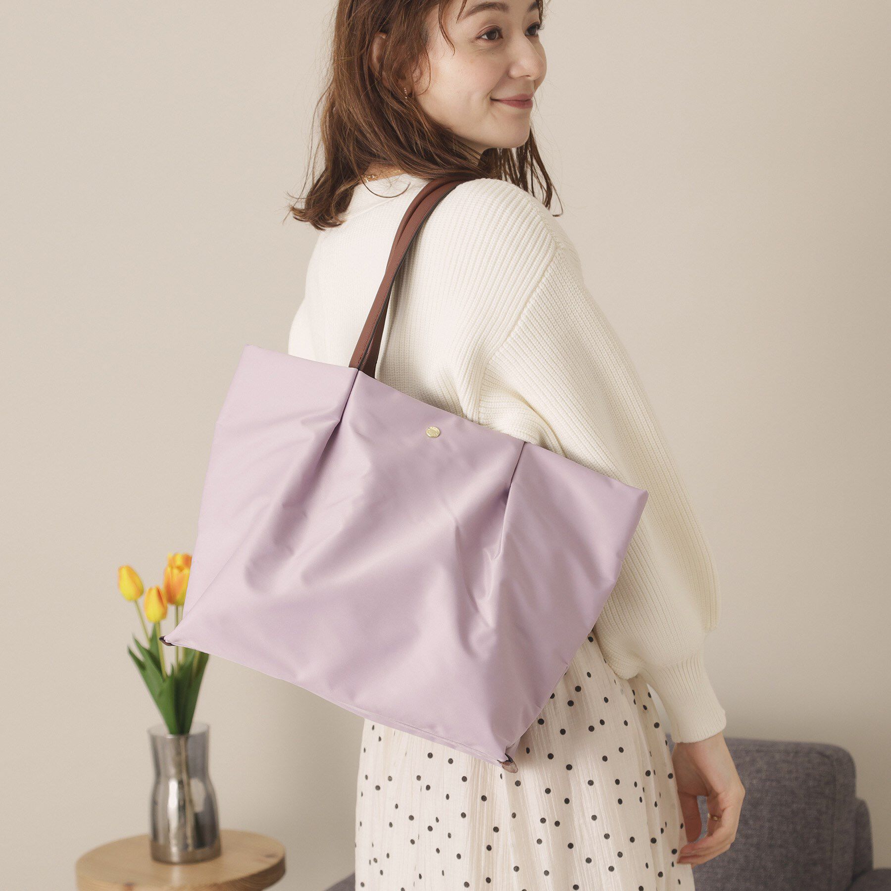 ITS&rsquo;DEMO「【通勤】肩楽PC収納A4トート」|トートバッグ|ラベンダー(080)