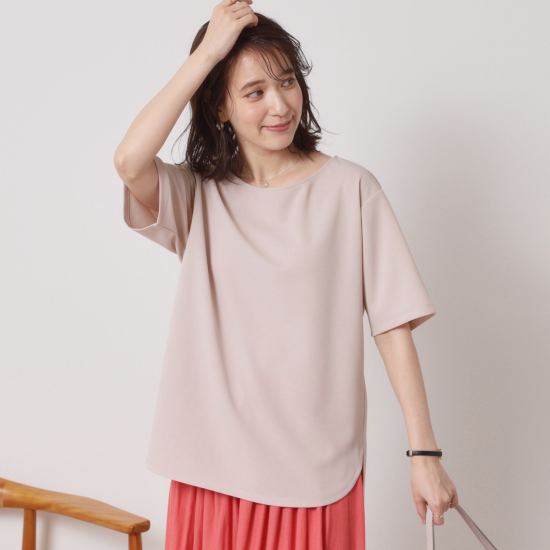 ITS&rsquo;DEMO「【接触冷感／洗濯機OK】カットジョーゼットTシャツ」|シャツ・ブラウス|