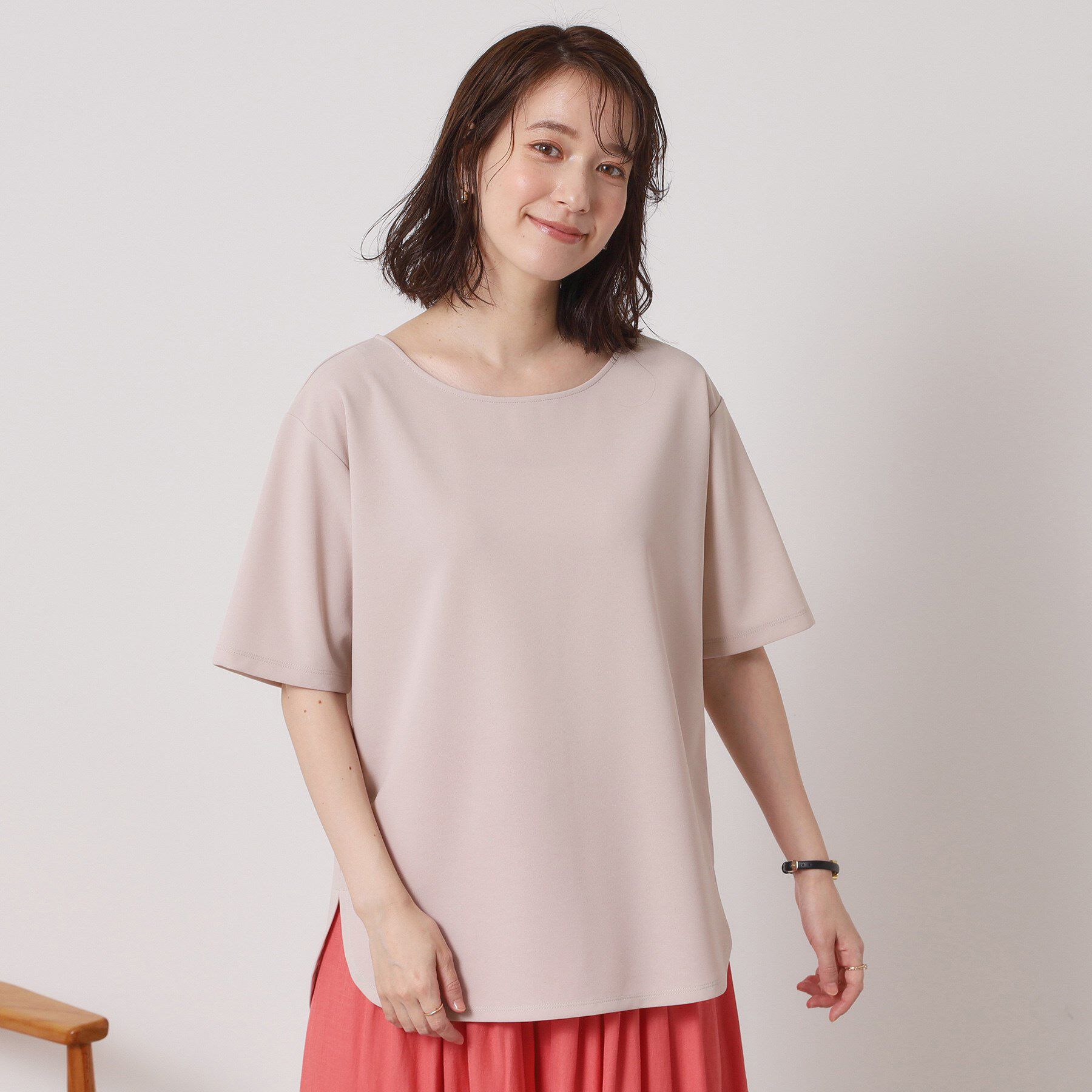 ITS&rsquo;DEMO「【接触冷感／洗濯機OK】カットジョーゼットTシャツ」|シャツ・ブラウス|