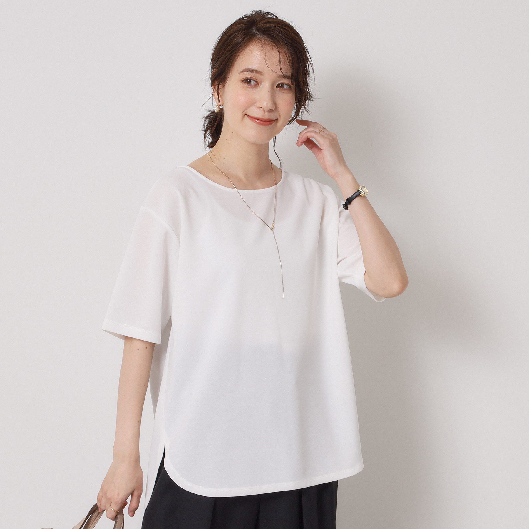 ITS&rsquo;DEMO「【接触冷感／洗濯機OK】カットジョーゼットTシャツ」|シャツ・ブラウス|