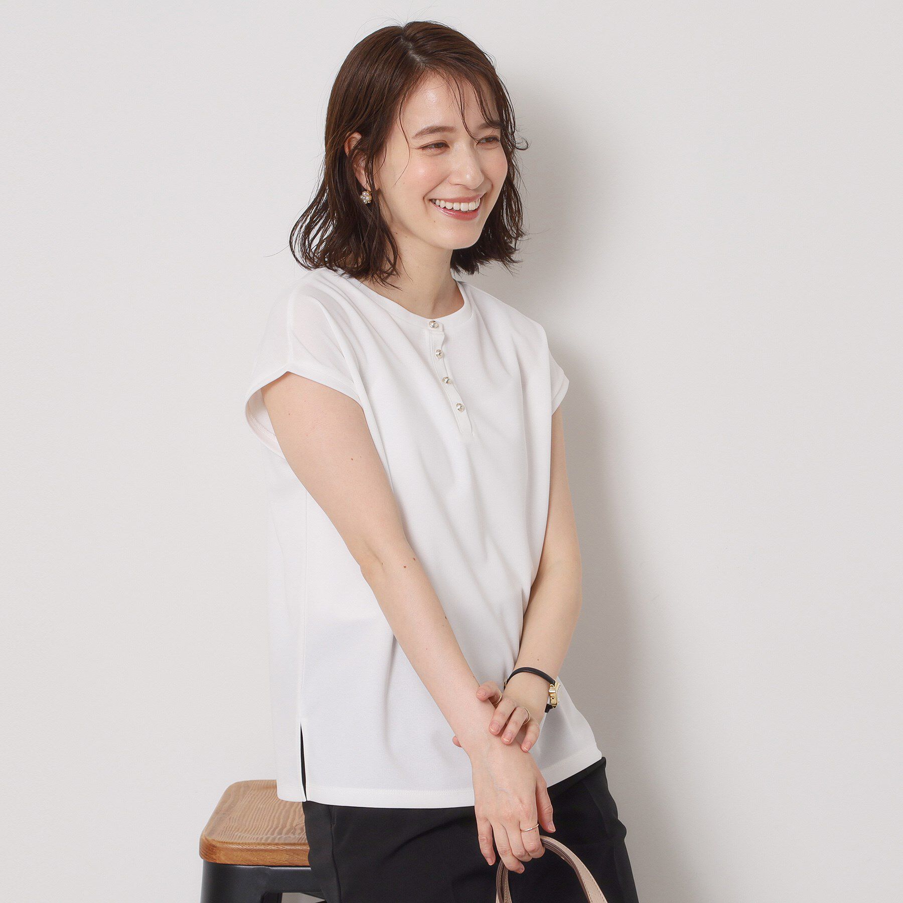 ITS&rsquo;DEMO「【接触冷感／洗濯機OK】カットジョーゼット2wayトップス」|シャツ・ブラウス|