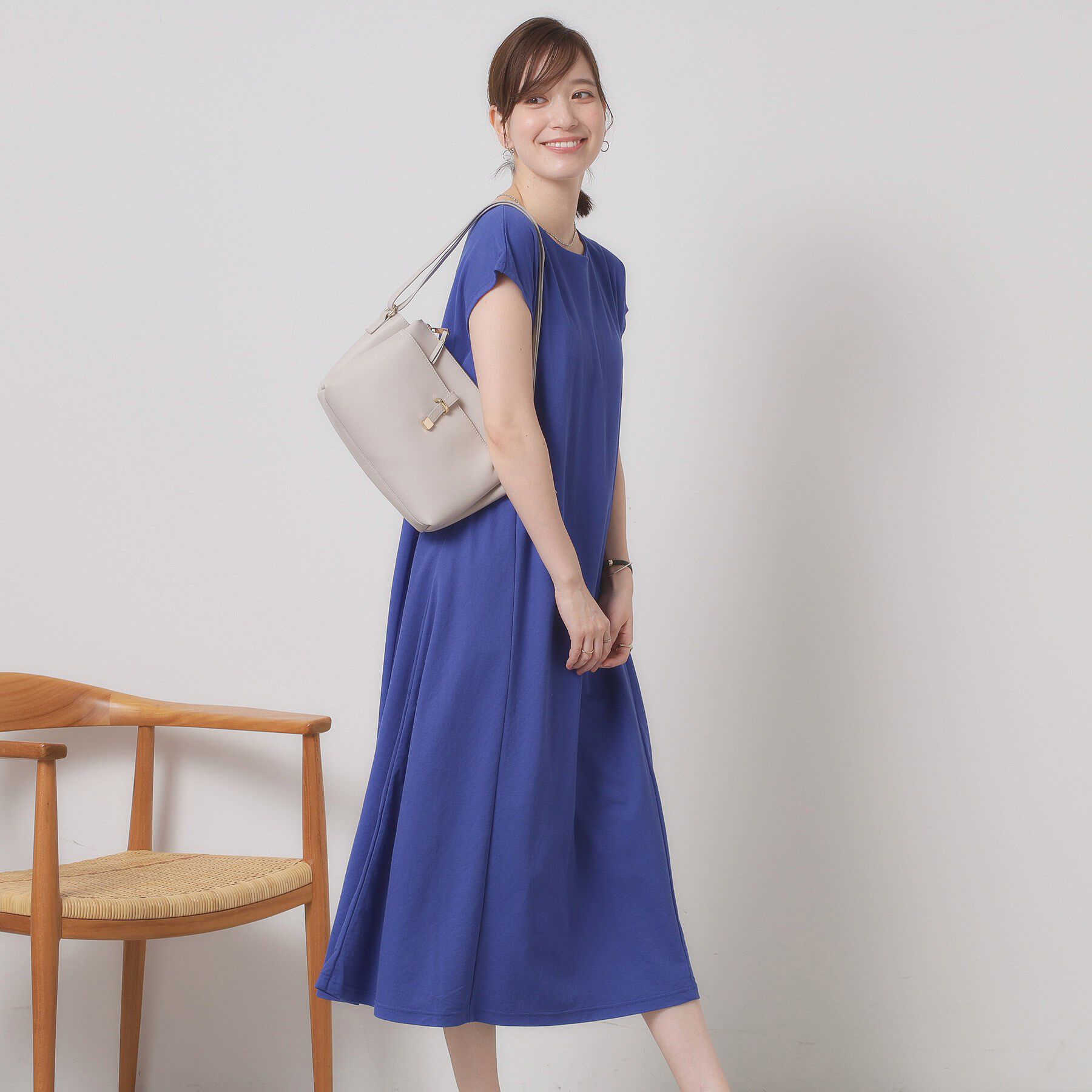 ITS&rsquo;DEMO「【接触冷感／洗濯機OK】カノコカットフレアワンピース」|ワンピース|ブルー(093)