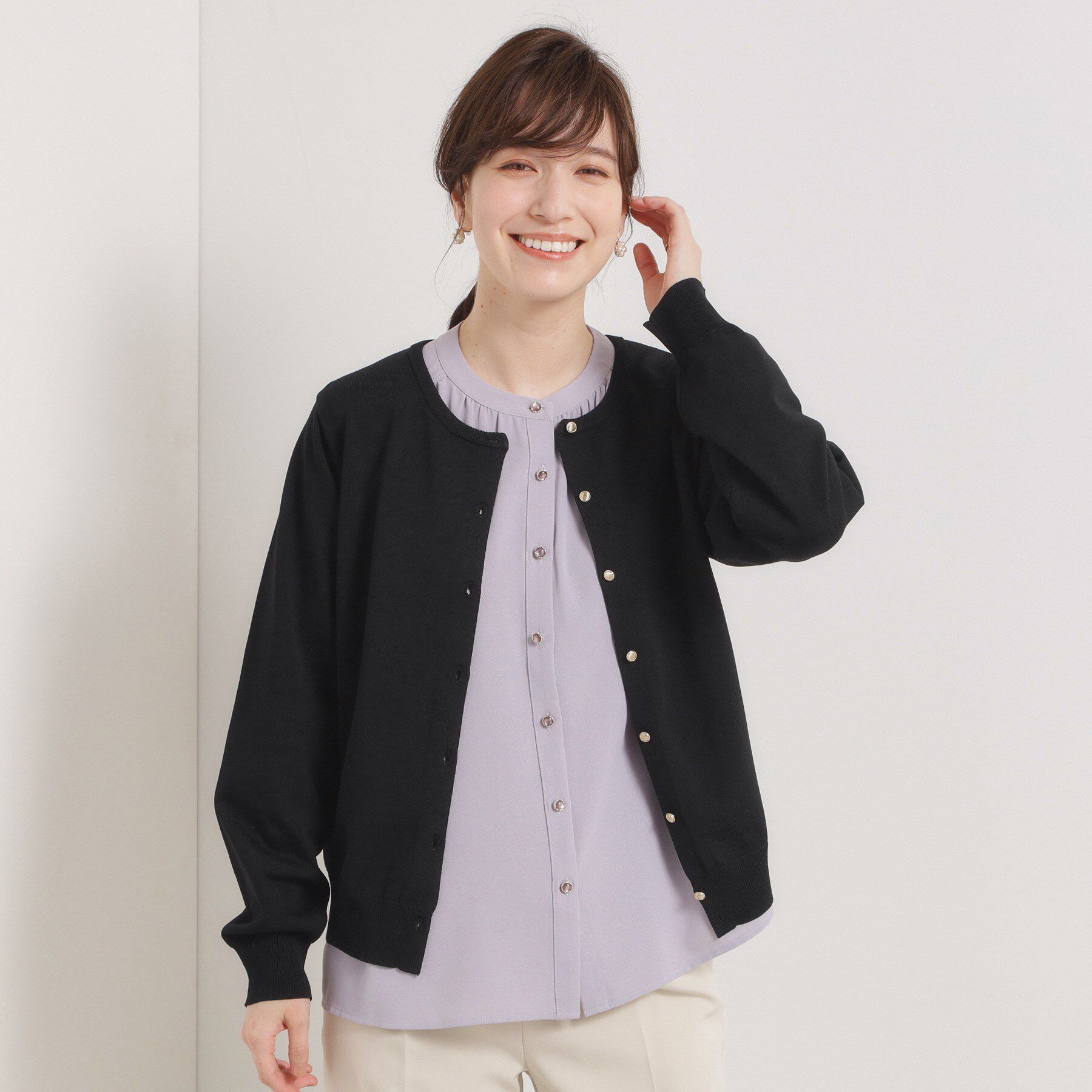 ITS&rsquo;DEMO「【縮みに強い／洗濯機OK】クルーニットカーディガン」|カーディガン|