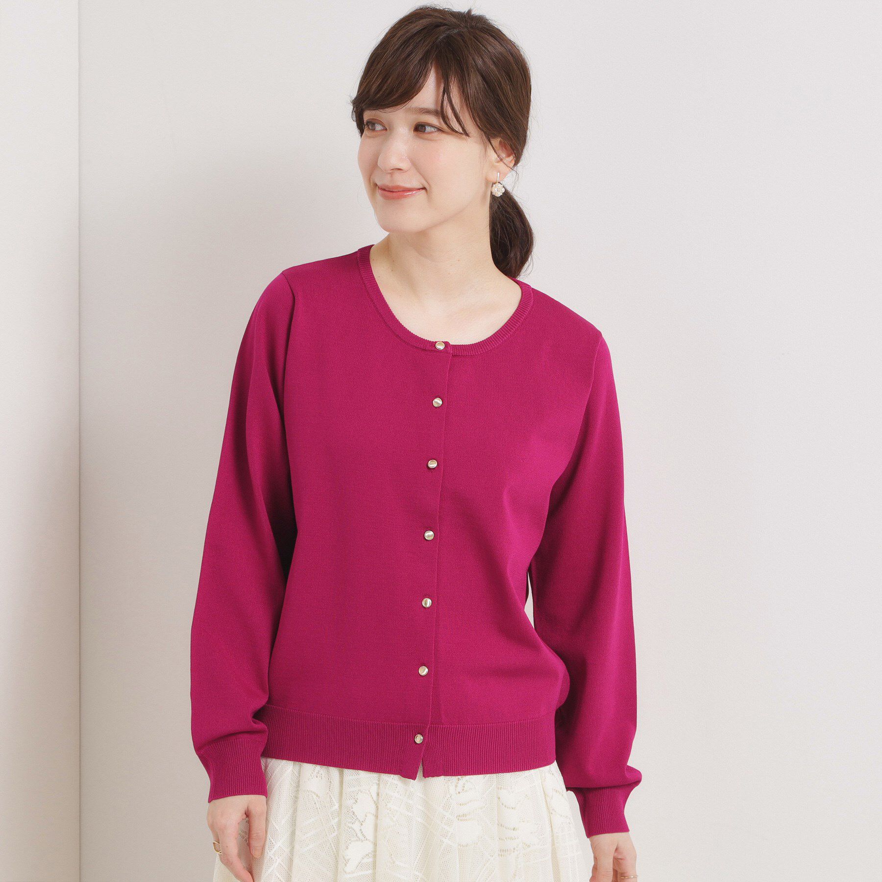 ITS&rsquo;DEMO「【縮みに強い／洗濯機OK】クルーニットカーディガン」|カーディガン|