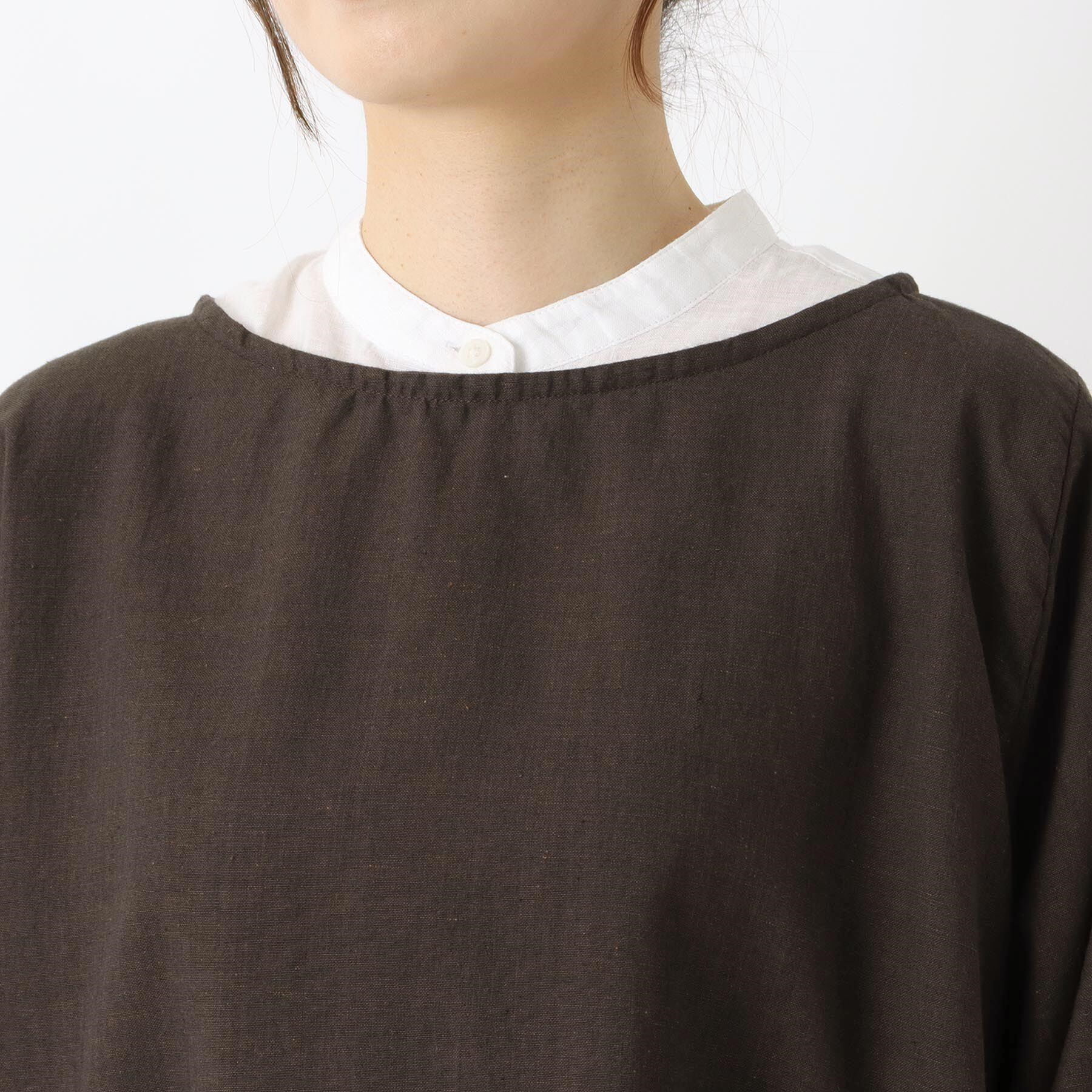 212 KITCHEN STORE「シャンブリック 花びらリブ袖かっぽうぎ BK」|食器・キッチングッズ|