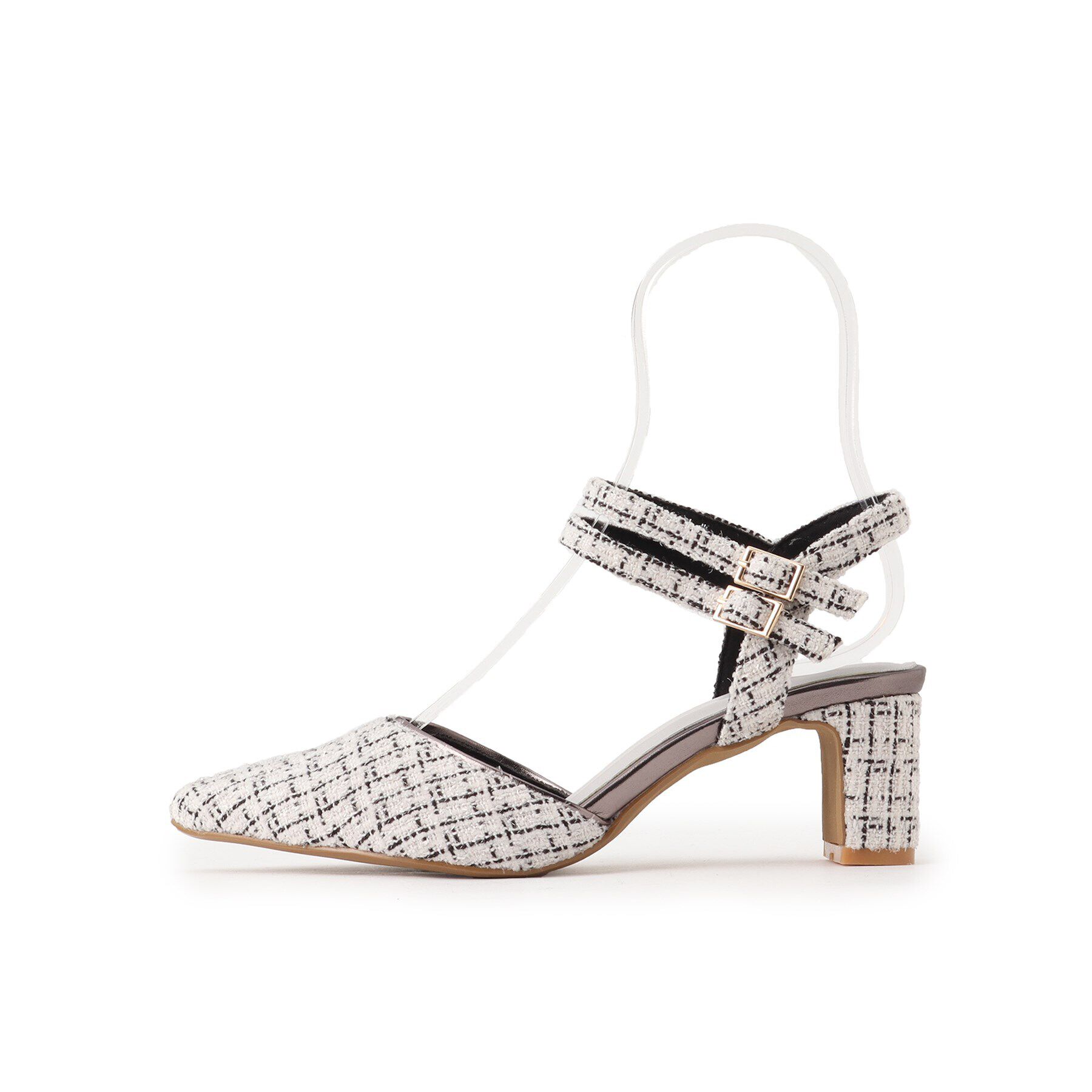 ESPERANZA「アンクルストラップ付ツイードセパレートパンプス」|パンプス|