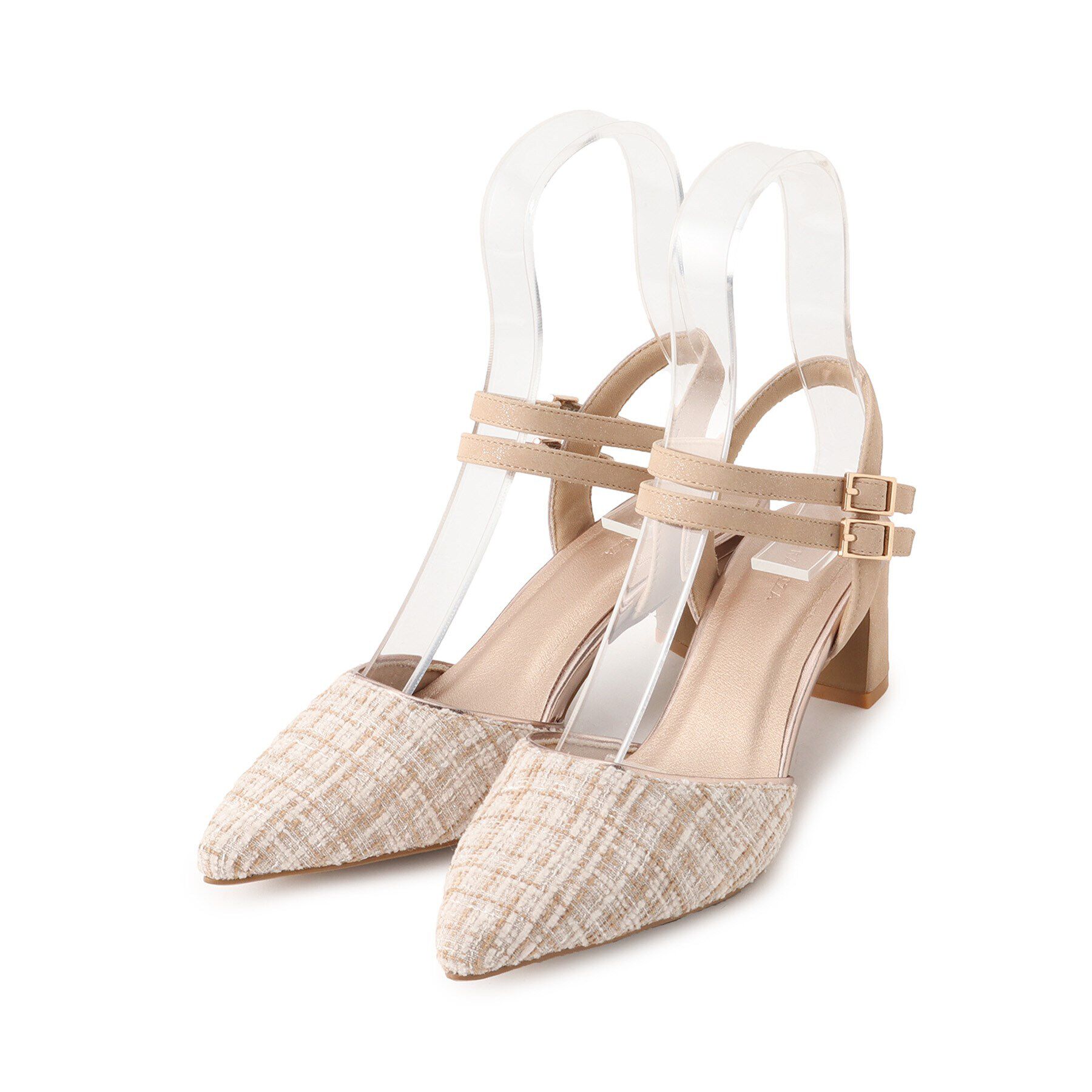 ESPERANZA「アンクルストラップ付ツイードセパレートパンプス」|パンプス|ﾍﾞｰｼﾞｭ(352)