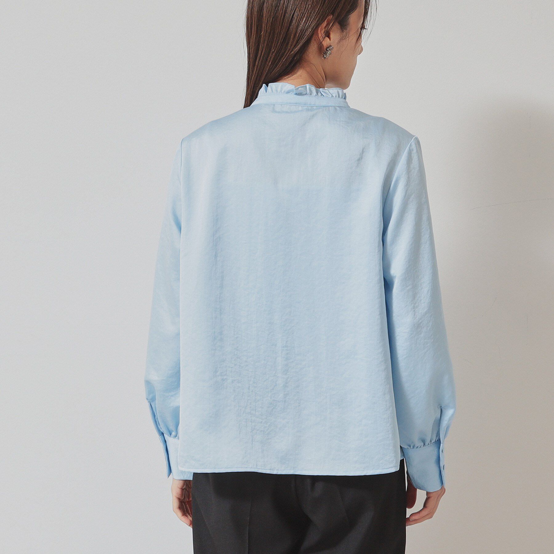 SunaUna「【衿フリル／パフスリーブ】ヴィンテージサテンブラウス」|シャツ・ブラウス|