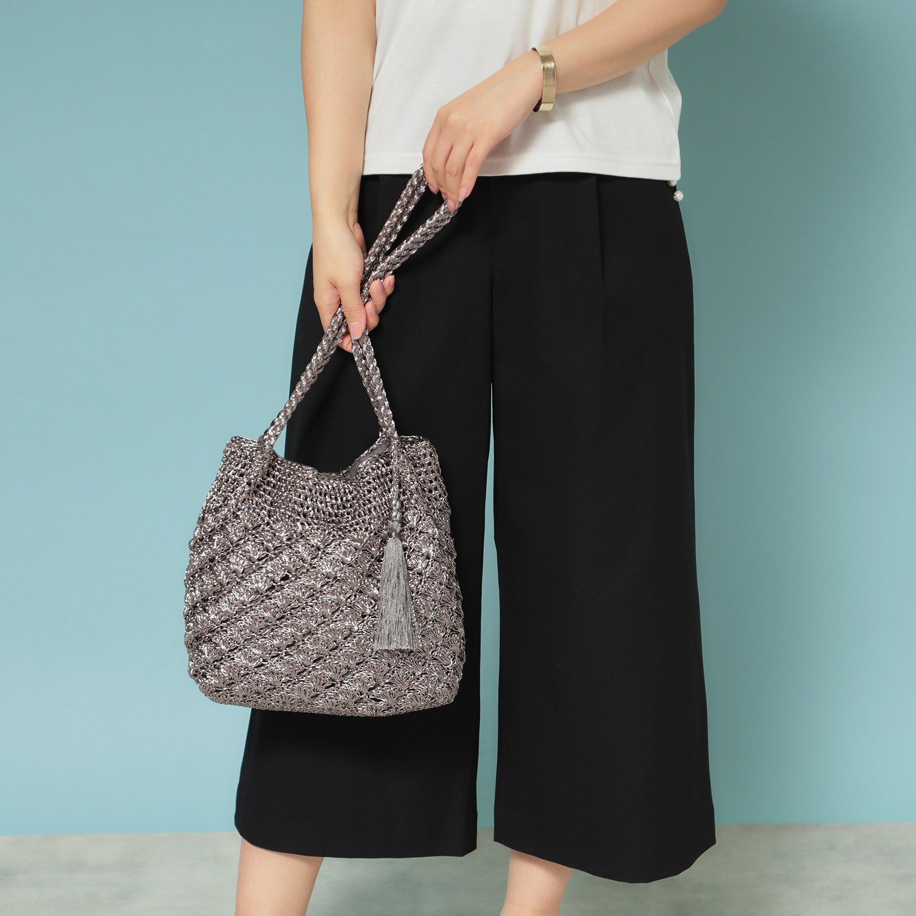 SunaUna「【新色追加／肩掛け可能】メタリックトートバッグ」|トートバッグ|