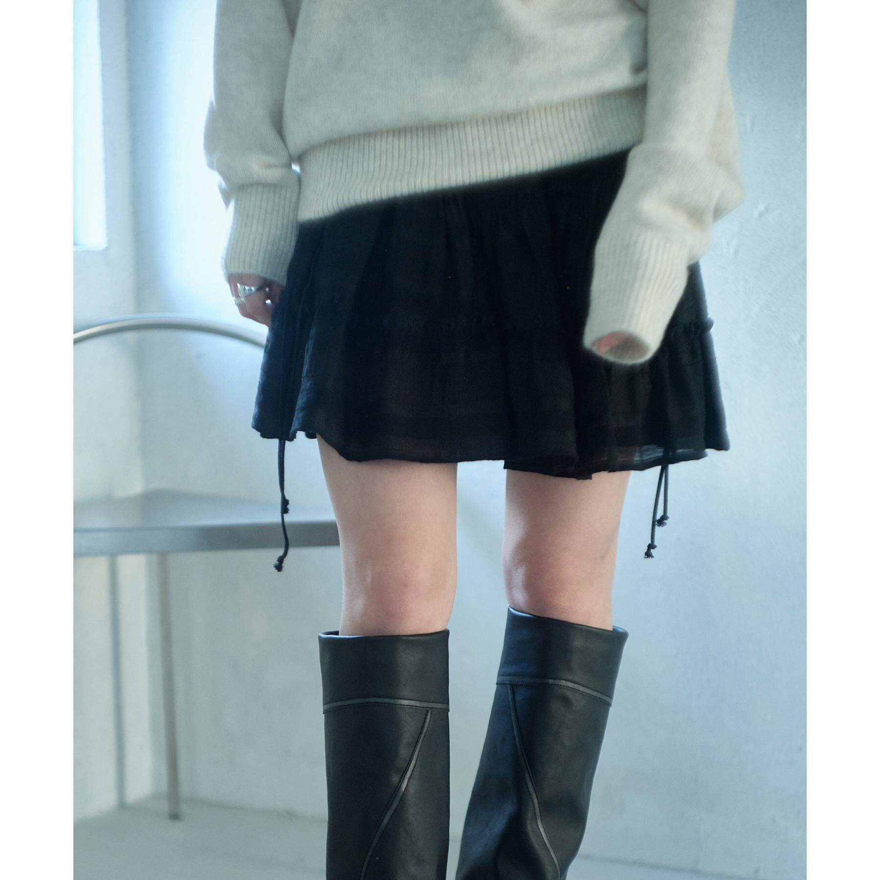 CODE A「dream ruffle lace mini skirt」|スカート|ブラック(019)