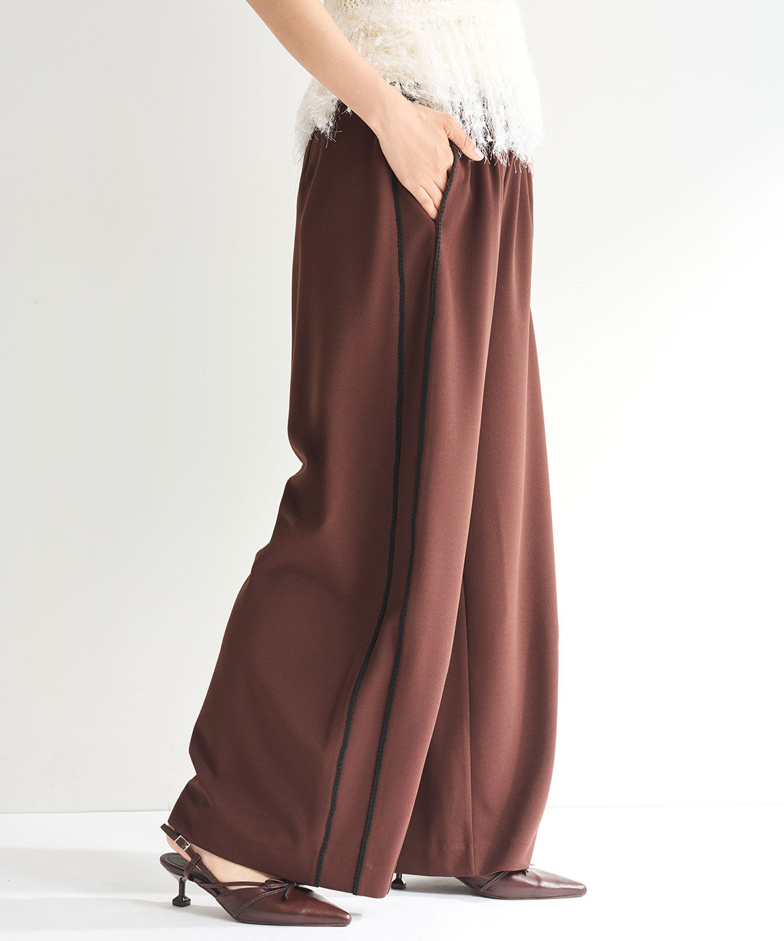 COCO DEAL「バレルレッグトラックパンツ」|スラックス|