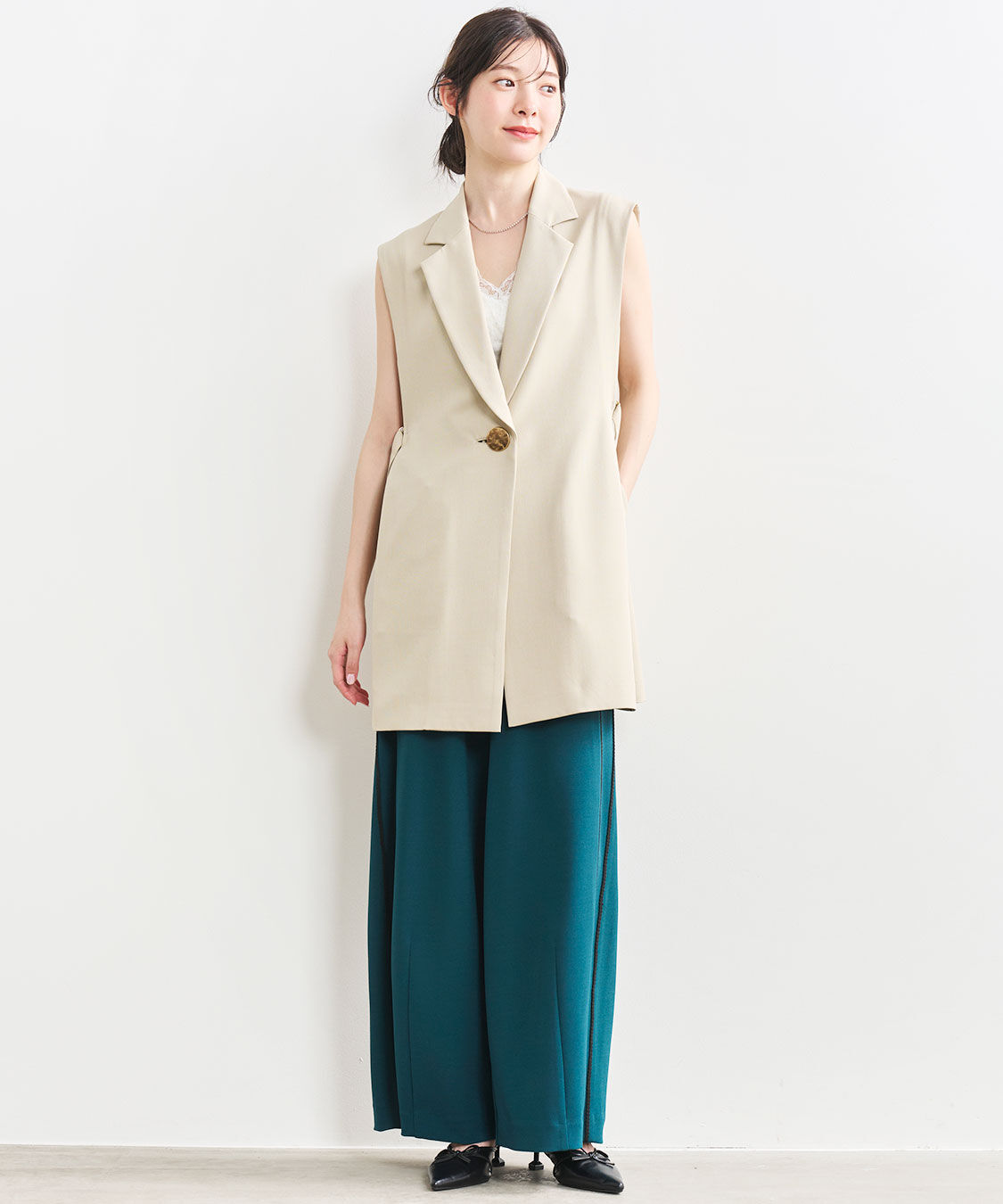 COCO DEAL「バレルレッグトラックパンツ」|スラックス|