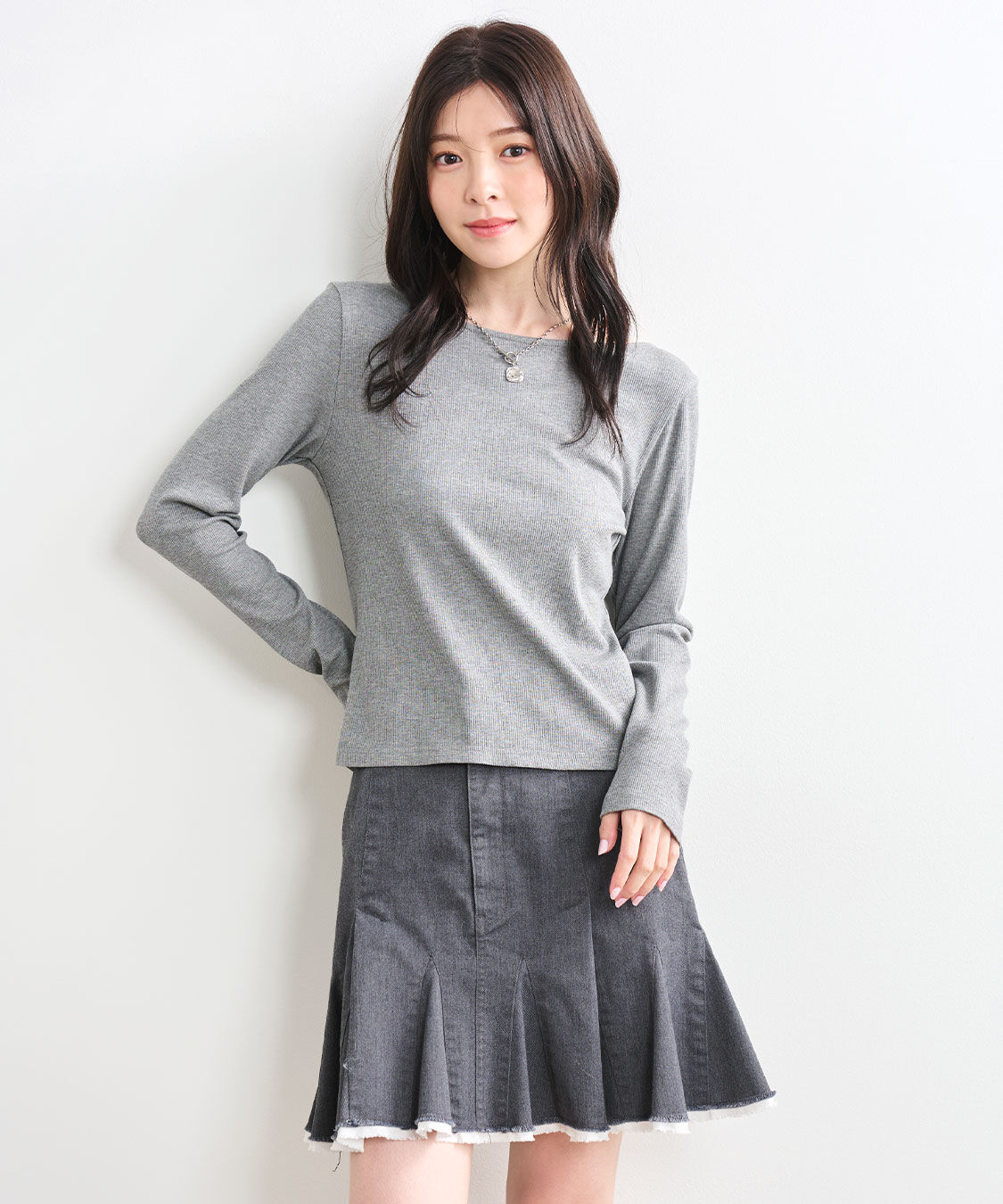 COCO DEAL「レースアップ前後2WAYリブトップス」|Tシャツ・カットソー|