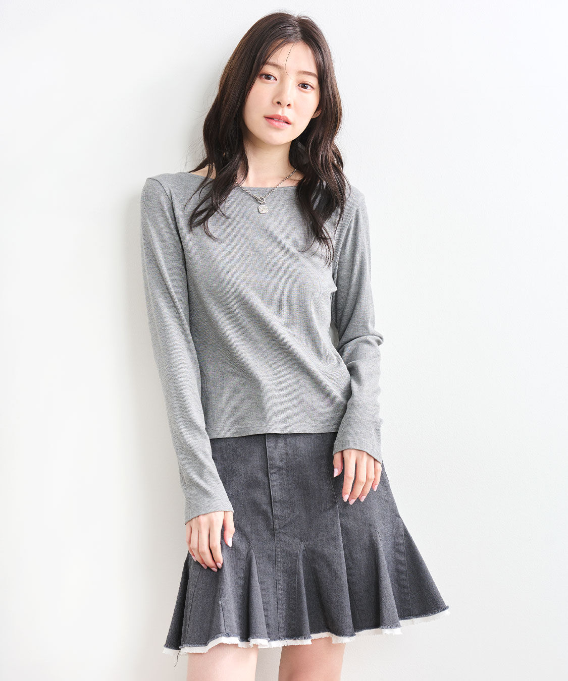 COCO DEAL「レースアップ前後2WAYリブトップス」|Tシャツ・カットソー|