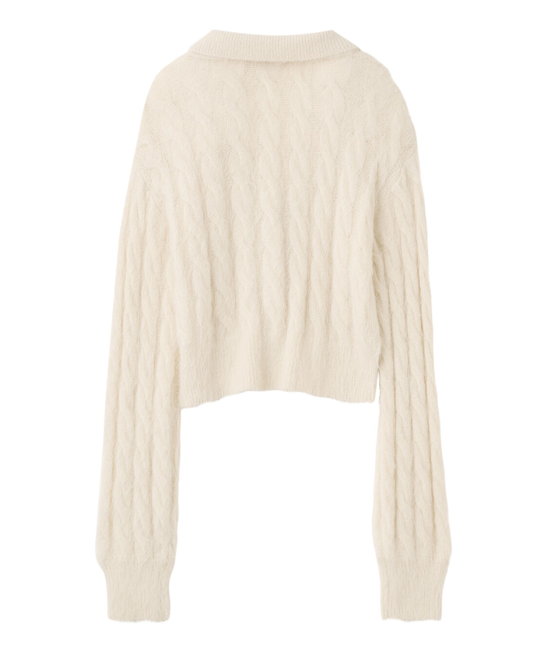 COCO DEAL「フェザー衿付きケーブルニット」|ニット・セーター|