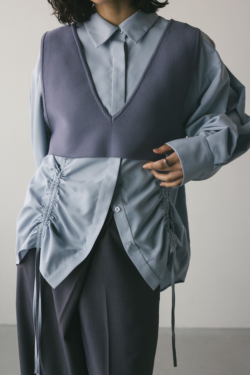 STYLEMIXER「ベストセットギャザーシャツ」|シャツ・ブラウス|