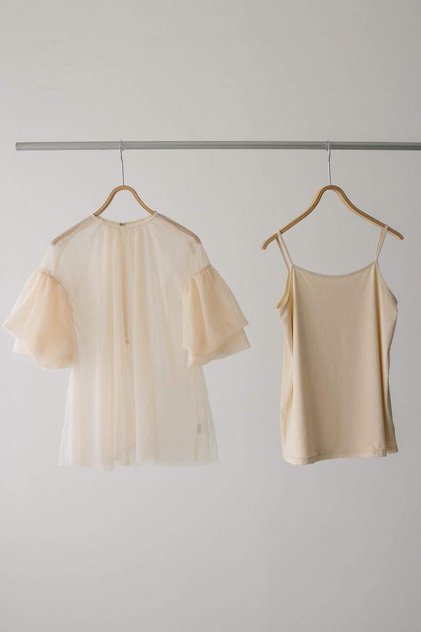 STYLEMIXER「ギャザースリーブチュールトップ」|シャツ・ブラウス|