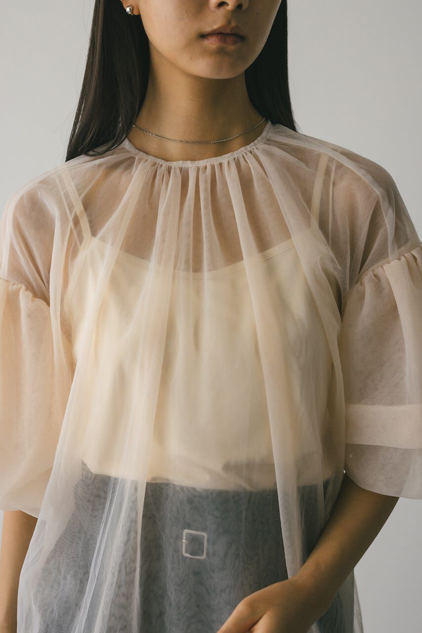 STYLEMIXER「ギャザースリーブチュールトップ」|シャツ・ブラウス|