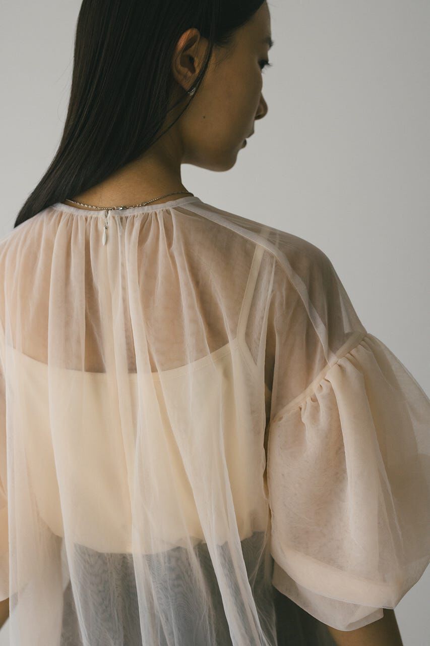 STYLEMIXER「ギャザースリーブチュールトップ」|シャツ・ブラウス|