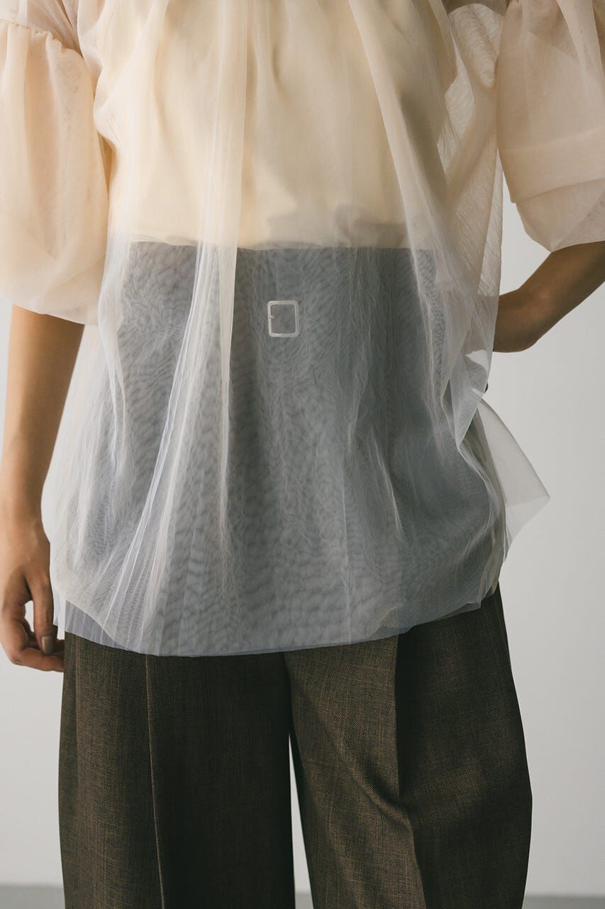 STYLEMIXER「ギャザースリーブチュールトップ」|シャツ・ブラウス|