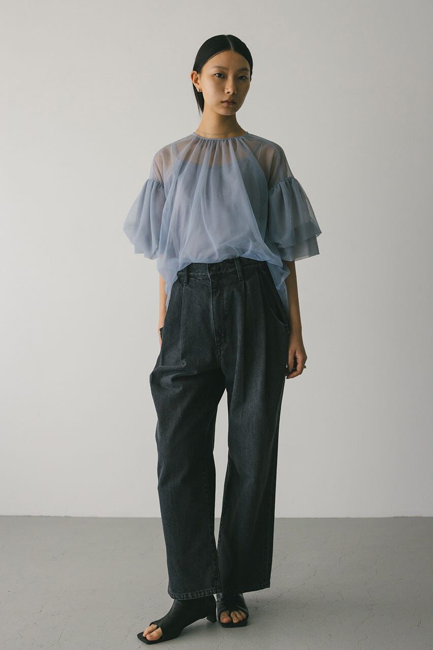 STYLEMIXER「ギャザースリーブチュールトップ」|シャツ・ブラウス|