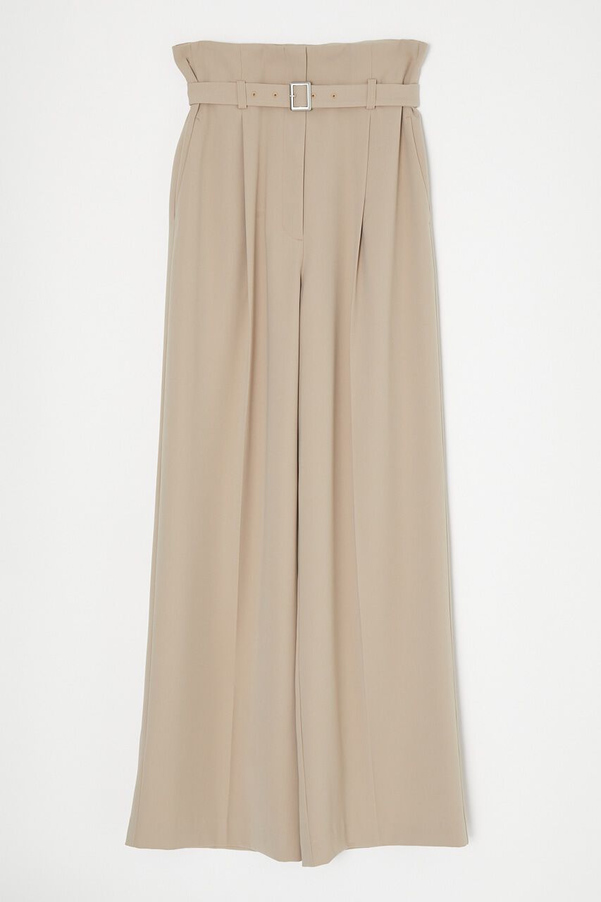 MOUSSY「BELTED HIGH WAIST ワイドパンツ」|その他|BEG