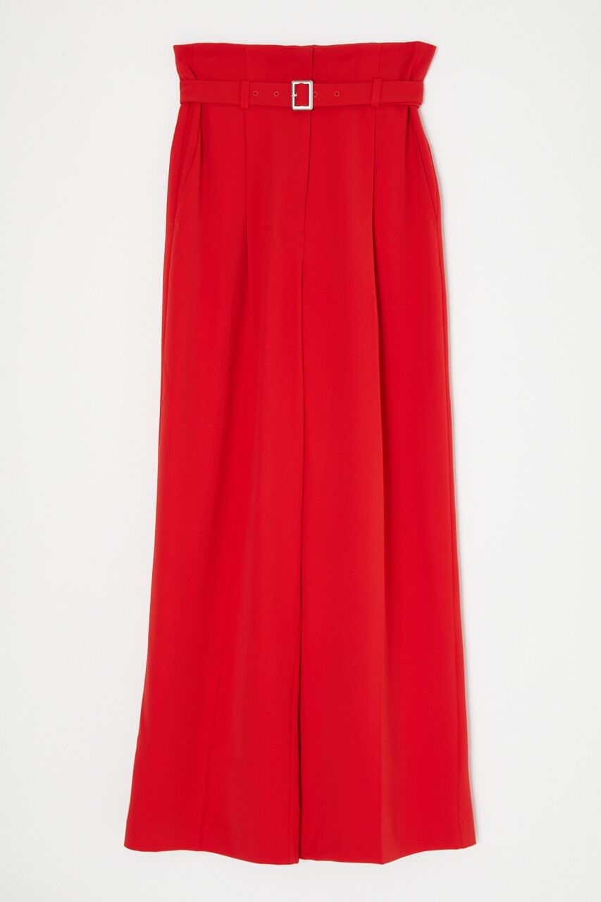 MOUSSY「BELTED HIGH WAIST ワイドパンツ」|その他|RED