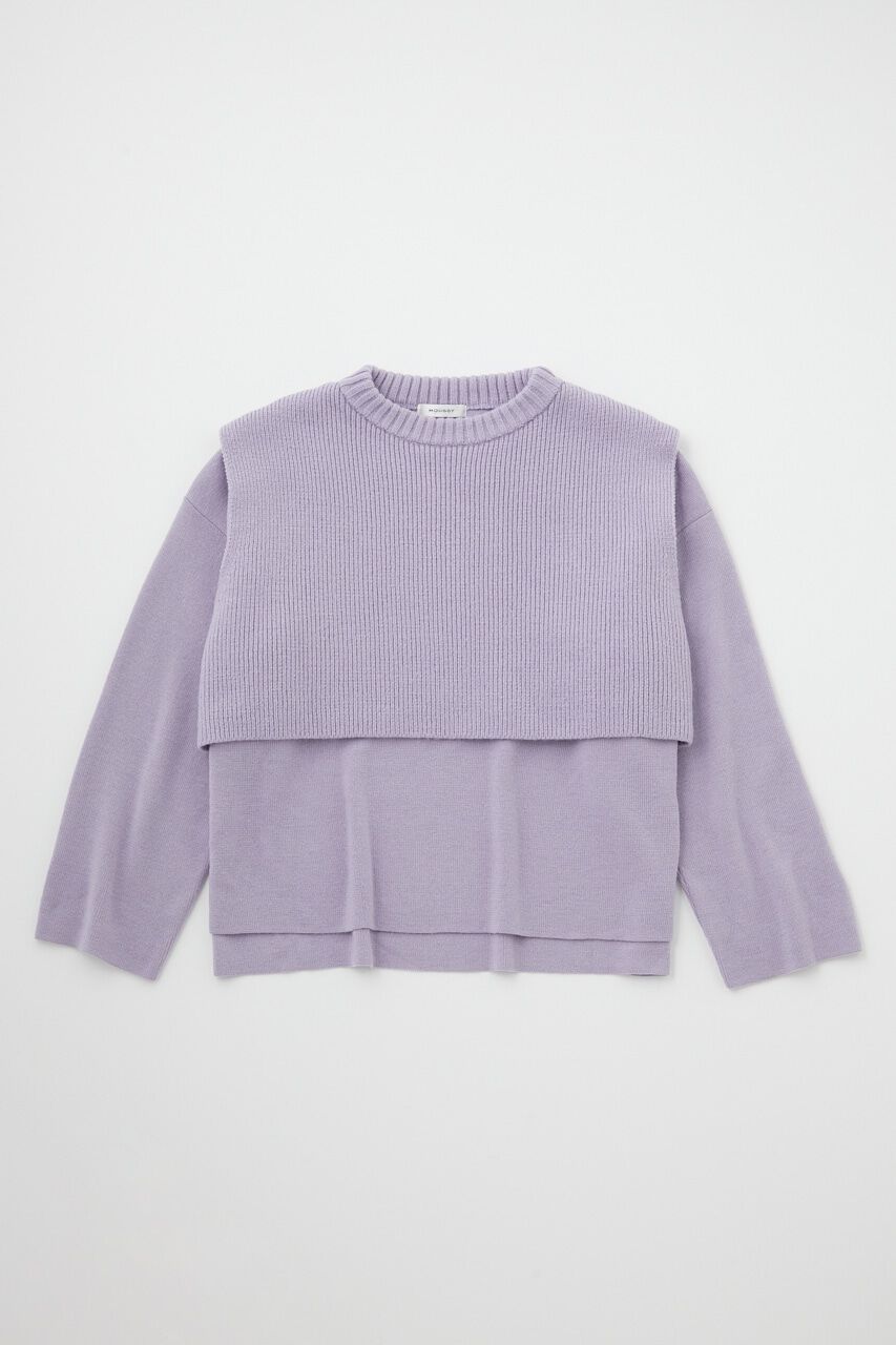 MOUSSY「LAYERED RIB セーター」|ニット・セーター|L/PUR1