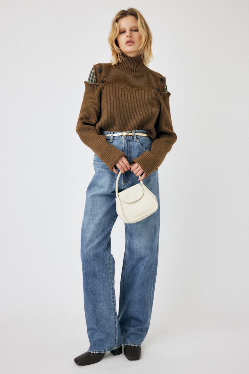 MOUSSY「LAYERED LIKE オープンショルダーニット」|ニット・セーター|