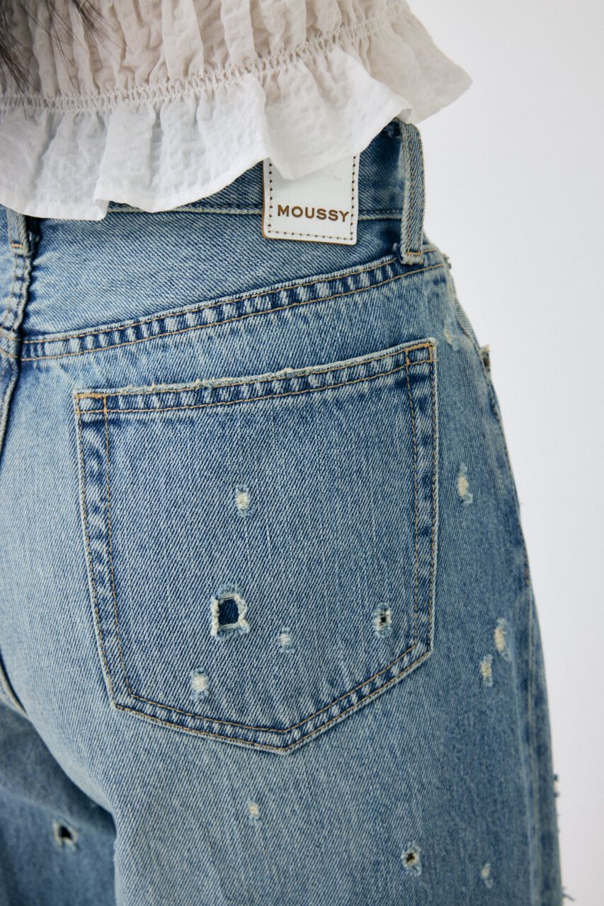 MOUSSY「DESTROYED MIDRISE BAGGY」|デニム|