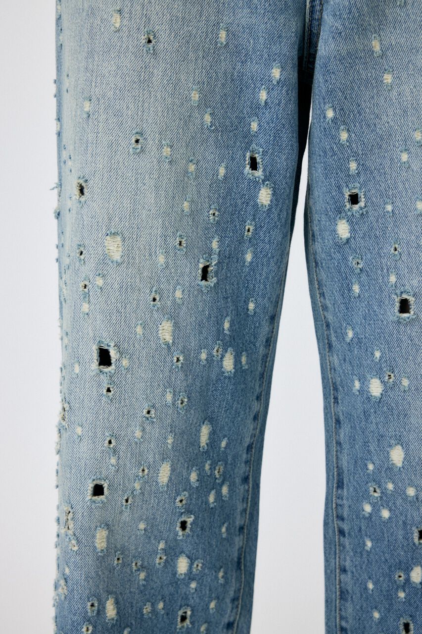 MOUSSY「DESTROYED MIDRISE BAGGY」|デニム|