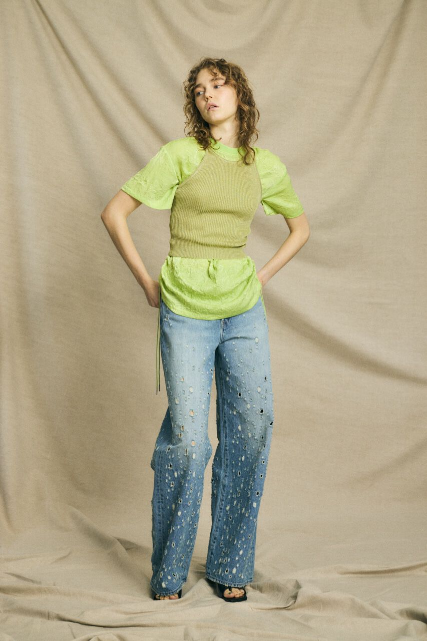 MOUSSY「DESTROYED MIDRISE BAGGY」|デニム|