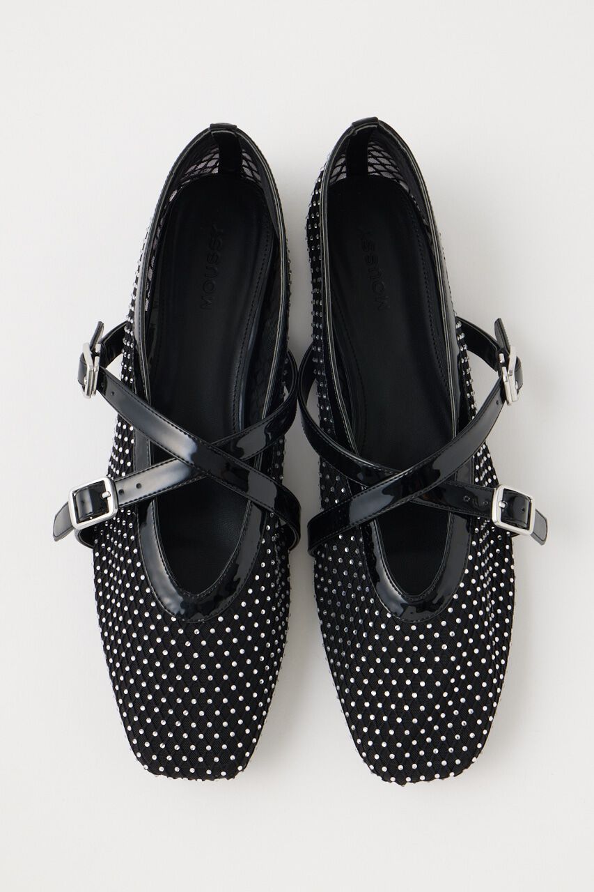 MOUSSY「RHINESTONE SHEER BALLET シューズ」|スリッポン|