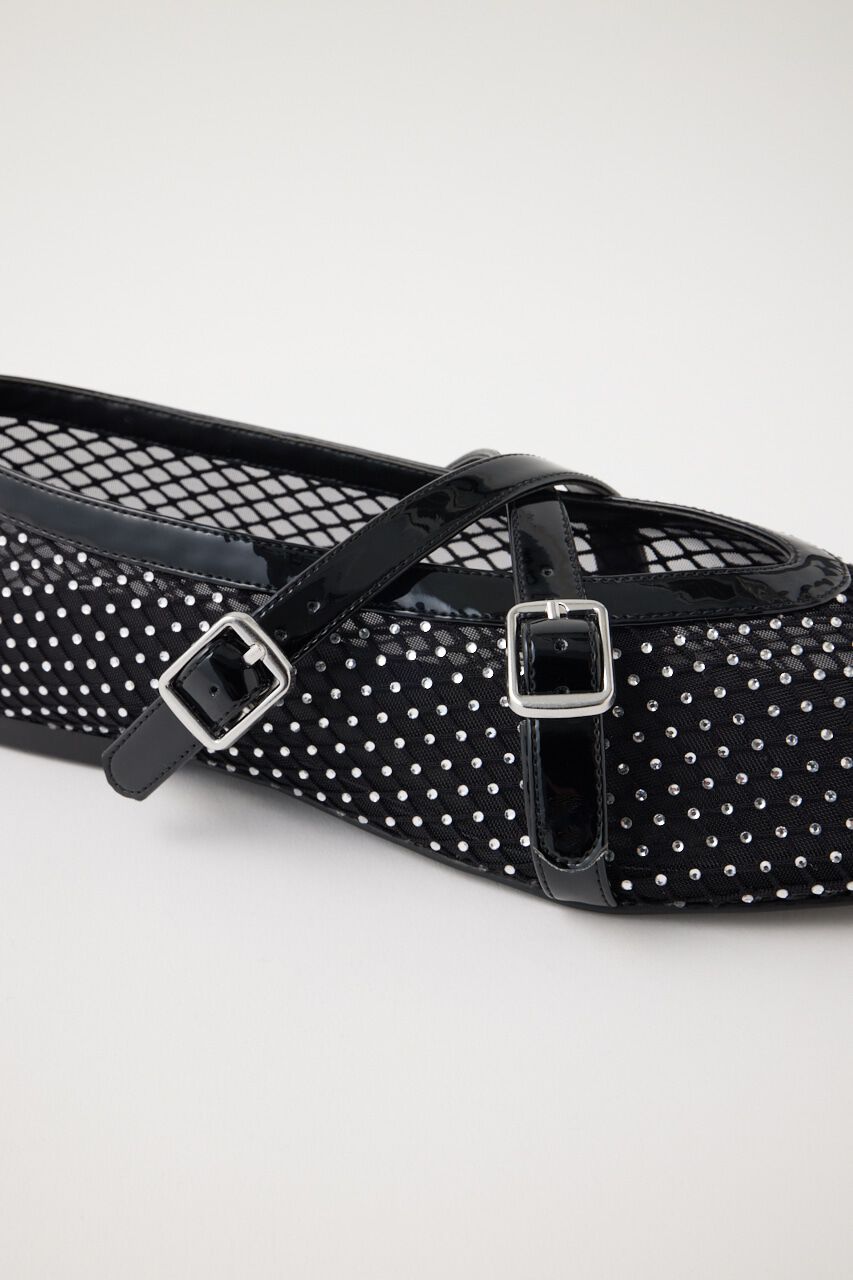 MOUSSY「RHINESTONE SHEER BALLET シューズ」|スリッポン|