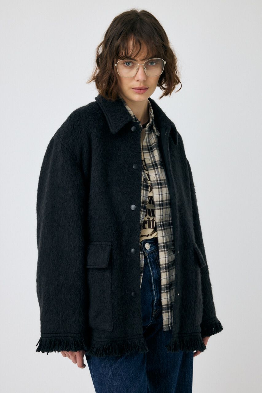 MOUSSY「MIX シャツジャケット」|その他|BLK