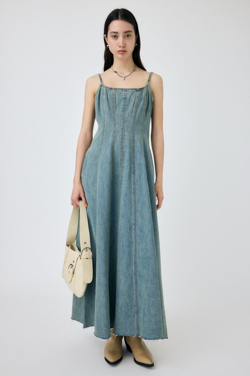 MOUSSY「DENIM A LINE キャミドレス」|ワンピース|