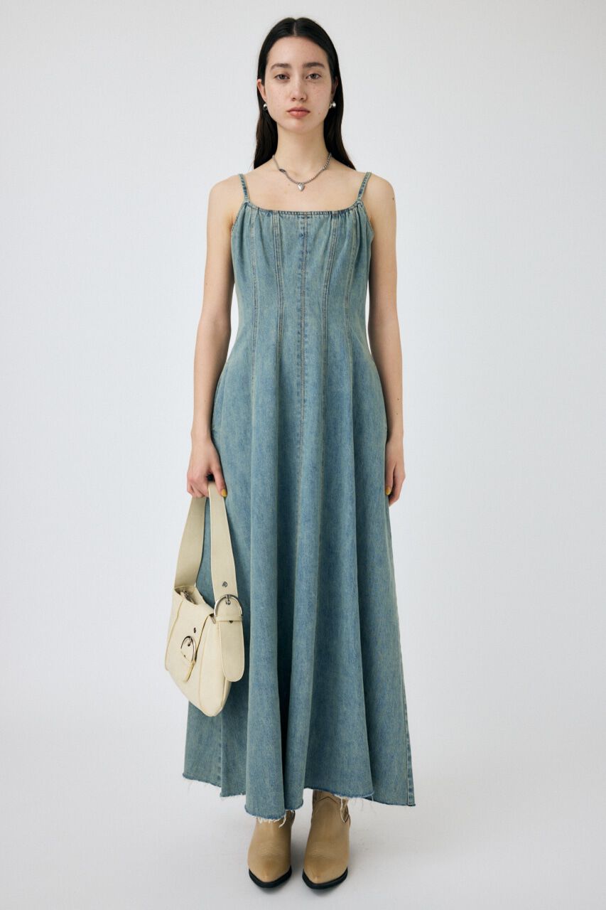 MOUSSY「DENIM A LINE キャミドレス」|ワンピース|