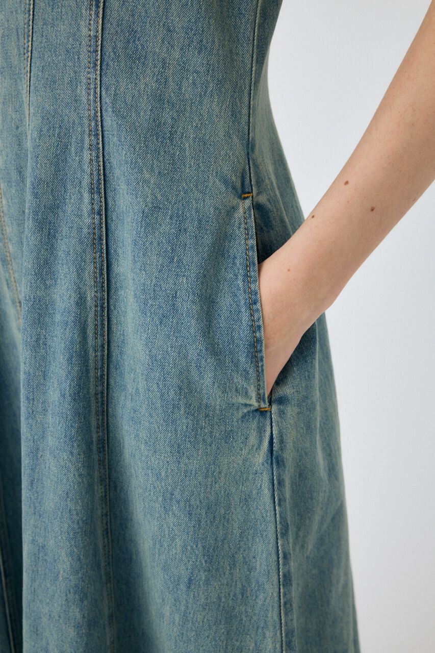 MOUSSY「DENIM A LINE キャミドレス」|ワンピース|
